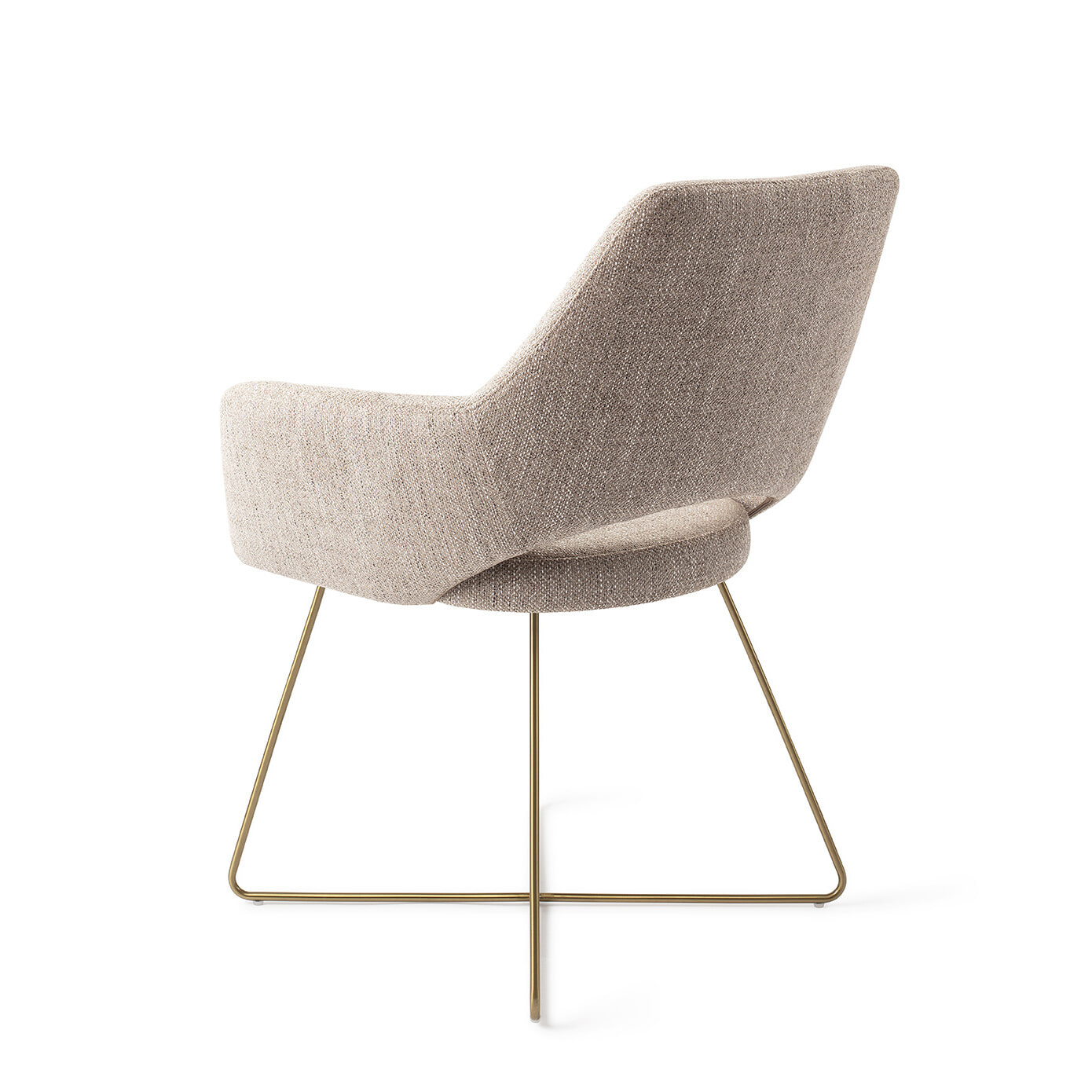 Jesper Home Eetkamerstoel 'Yanai' Cross Gold, kleur Biscuit Beach