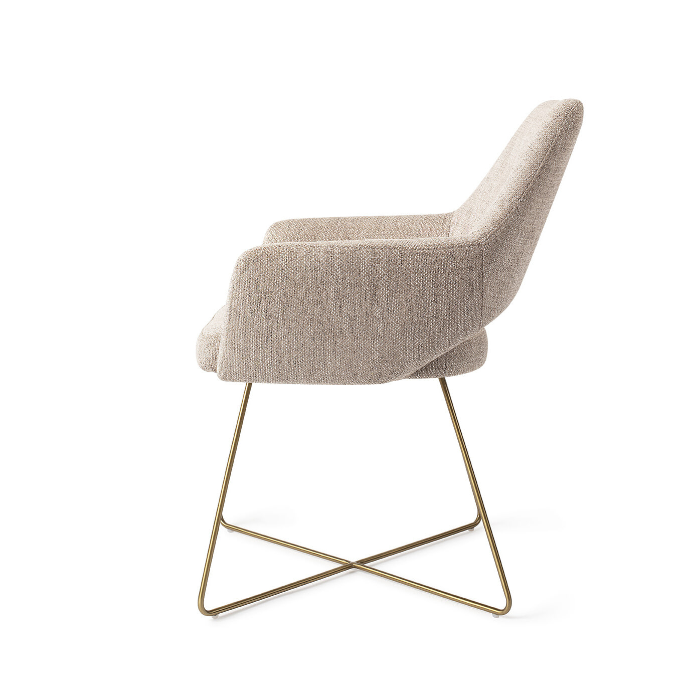 Jesper Home Eetkamerstoel 'Yanai' Cross Gold, kleur Biscuit Beach