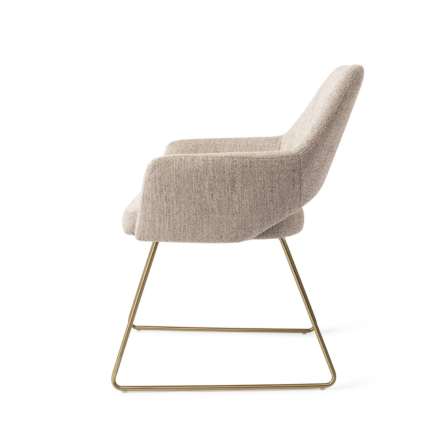 Jesper Home Eetkamerstoel 'Yanai' Slide Gold, kleur Biscuit Beach