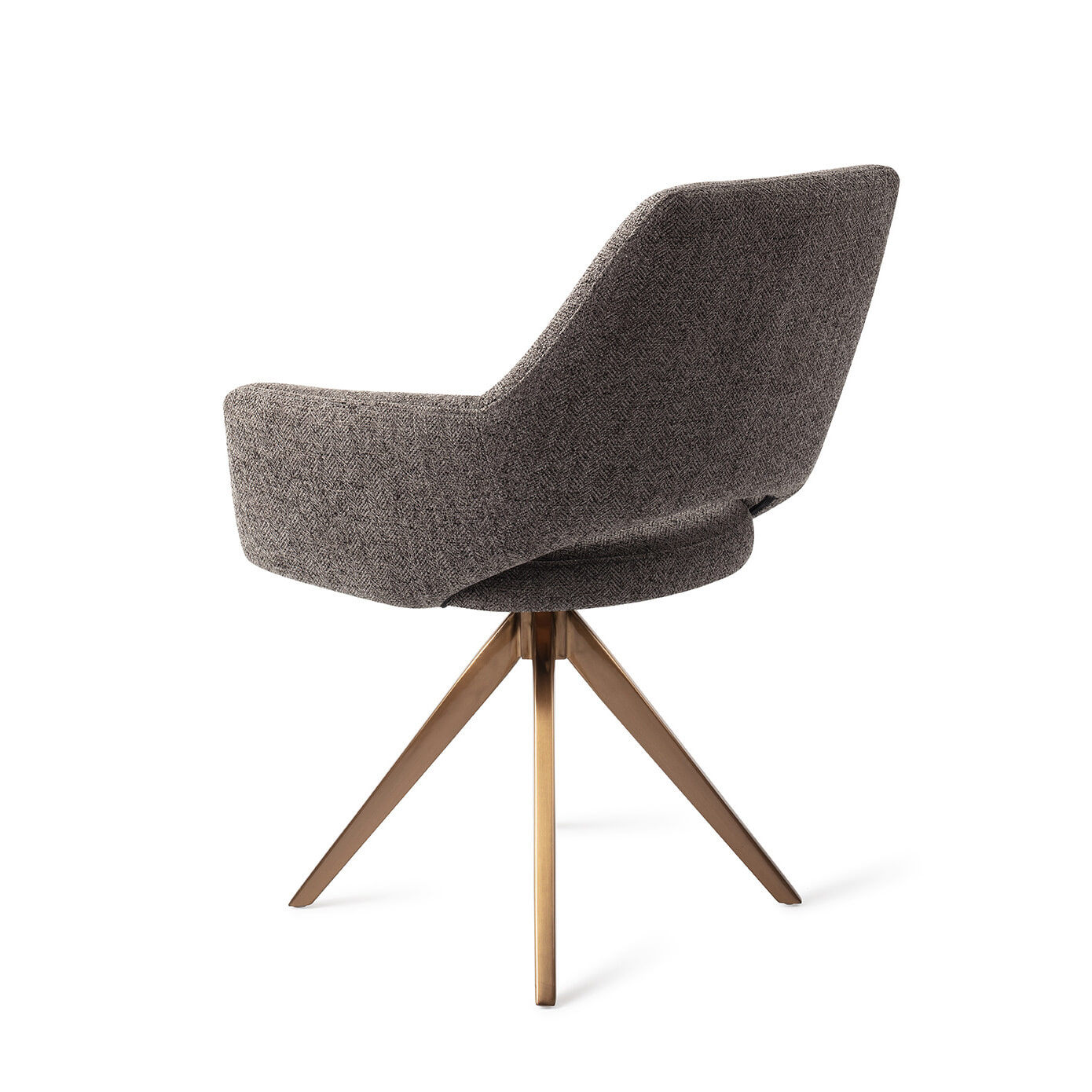 Jesper Home Eetkamerstoel 'Yanai' Turn Rose Gold, kleur Amazing Grey