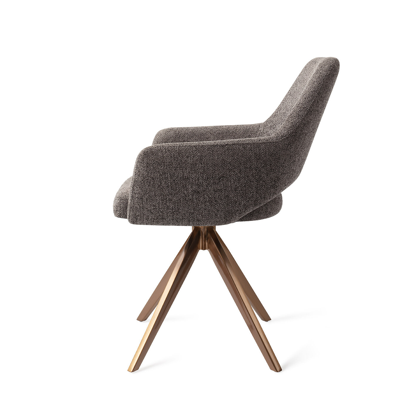 Jesper Home Eetkamerstoel 'Yanai' Turn Rose Gold, kleur Amazing Grey