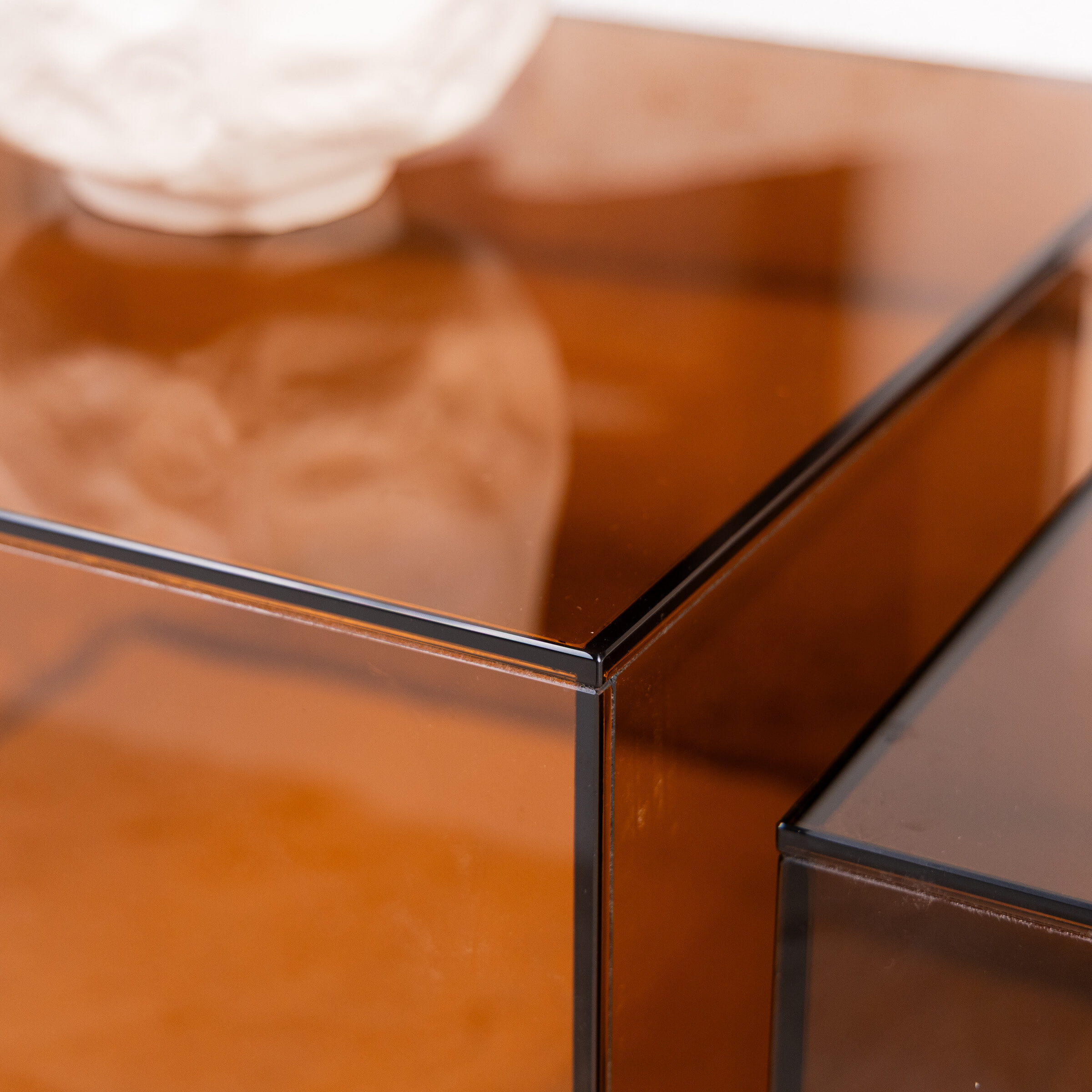 Bendt Salontafel 'Flavian' Glas, Set van 2 stuks, kleur Bruin