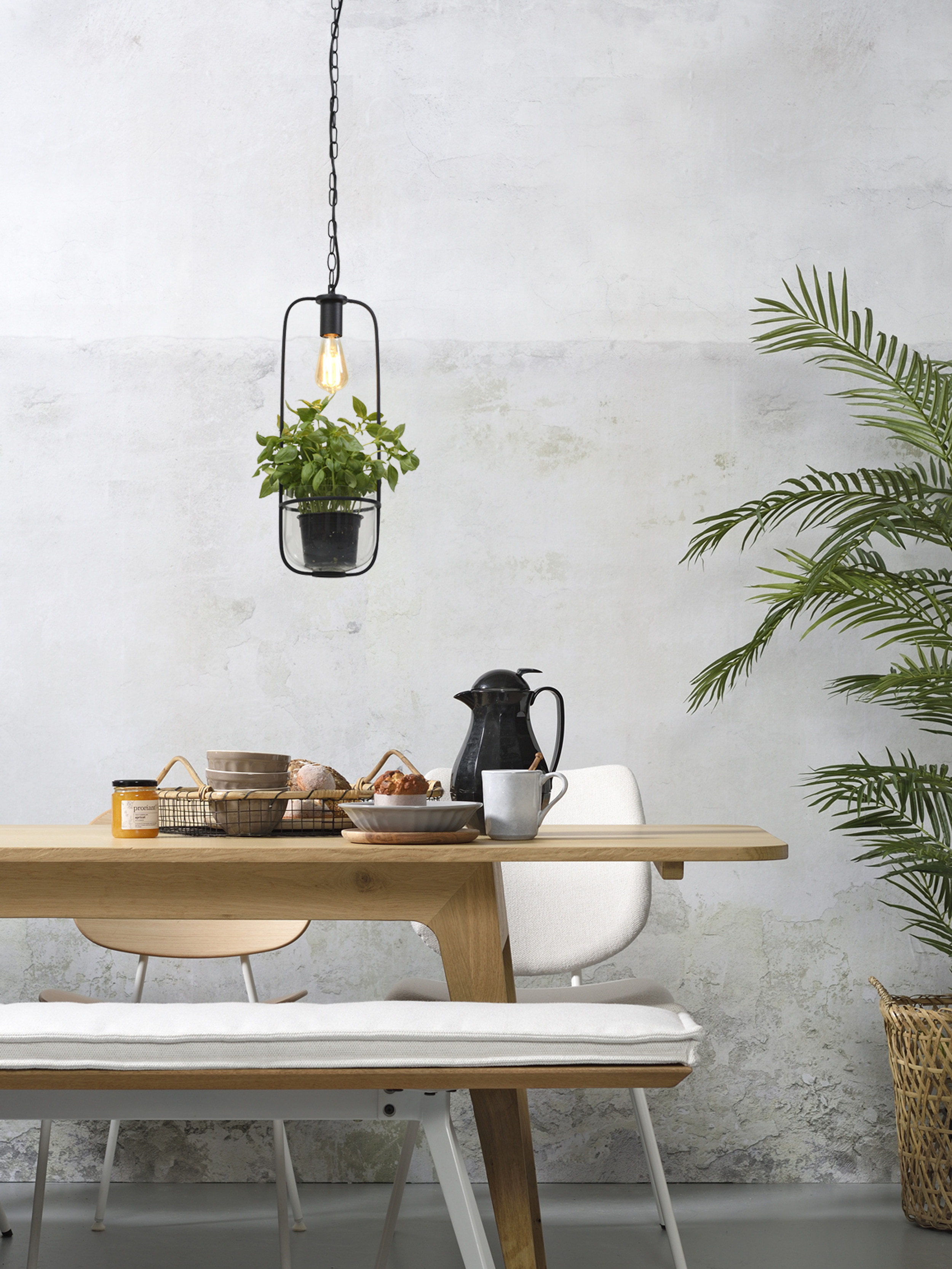 its about RoMi Hanglamp 'Florence' Met planthouder, kleur Zwart