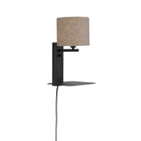 its about RoMi Wandlamp 'Florence' Met plank en USB, kleur Donkerbeige