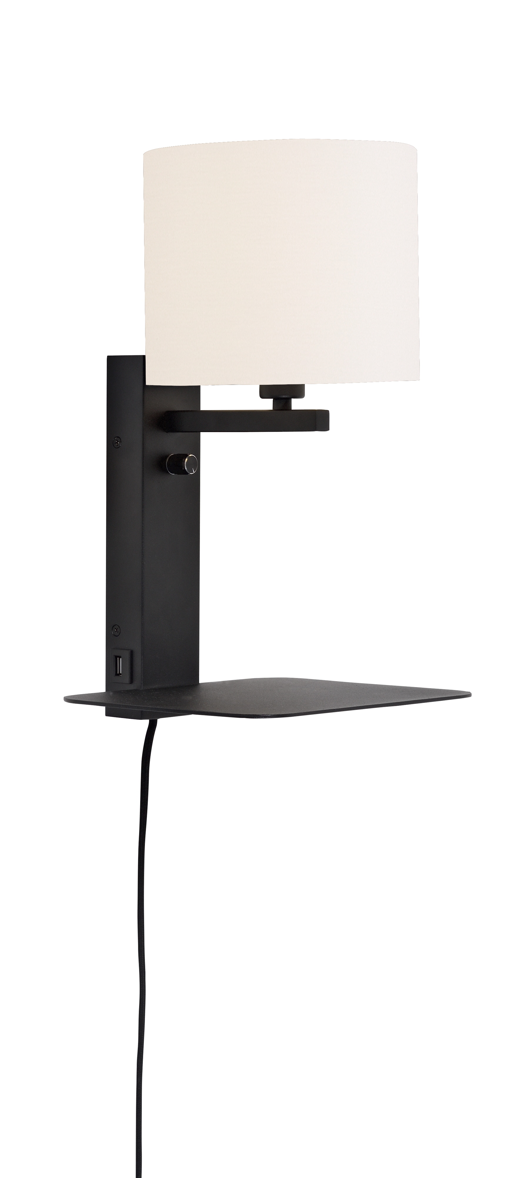 its about RoMi Wandlamp 'Florence' Met plank en USB, kleur Wit