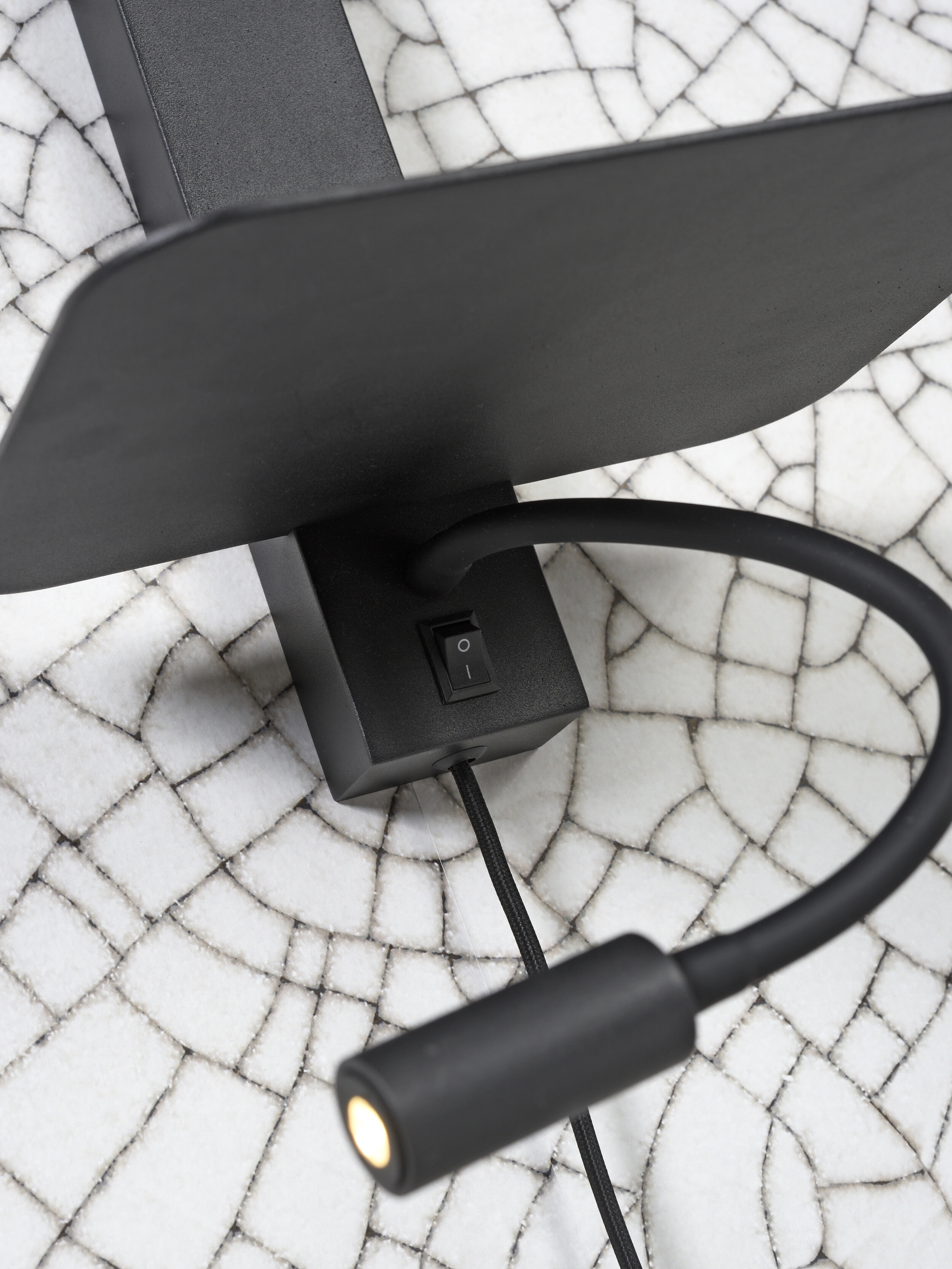 its about RoMi Wandlamp 'Florence' Met stoffen kap en leeslamp, kleur Zwart