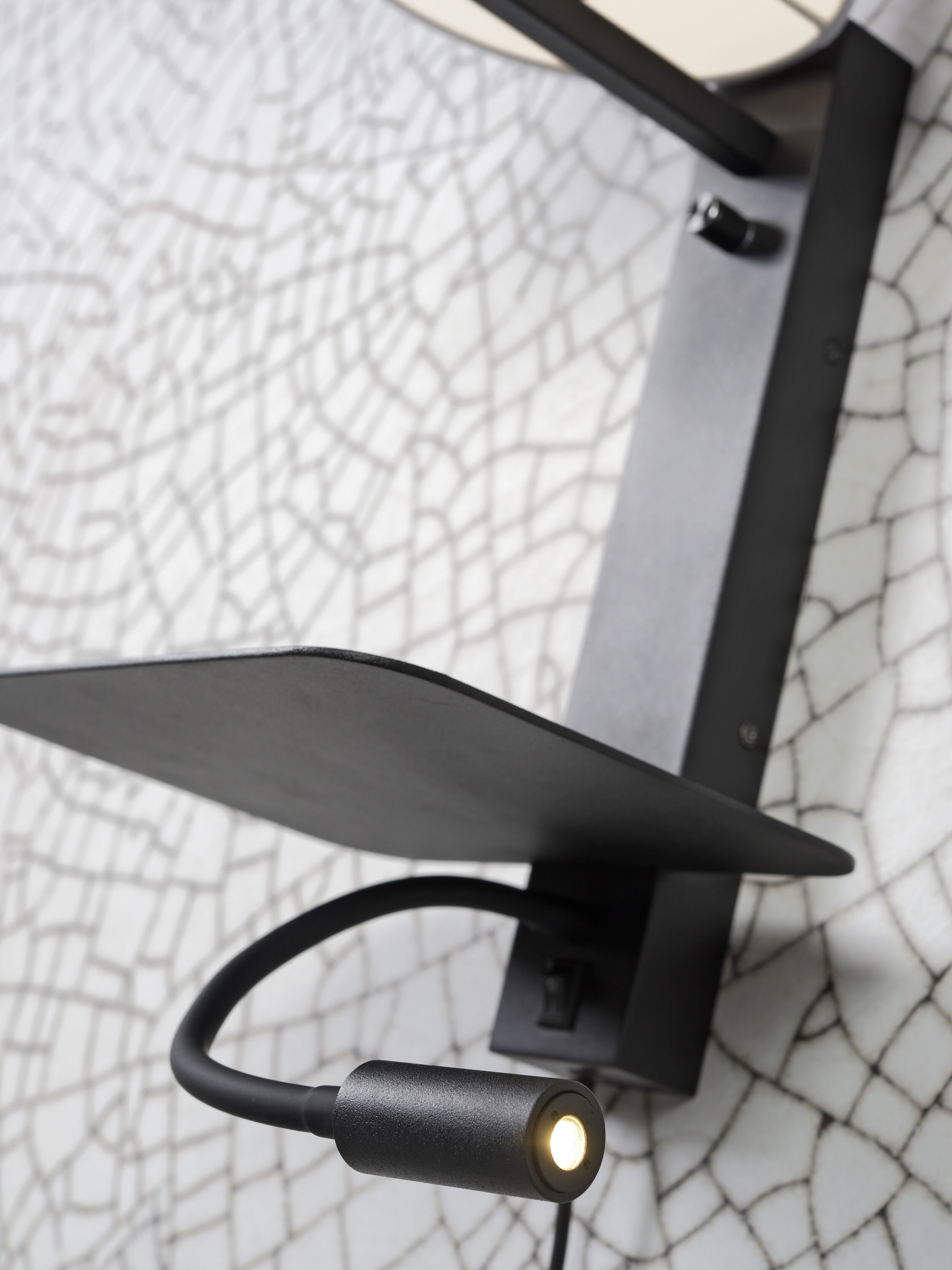 its about RoMi Wandlamp 'Florence' Met stoffen kap en leeslamp, kleur Zwart