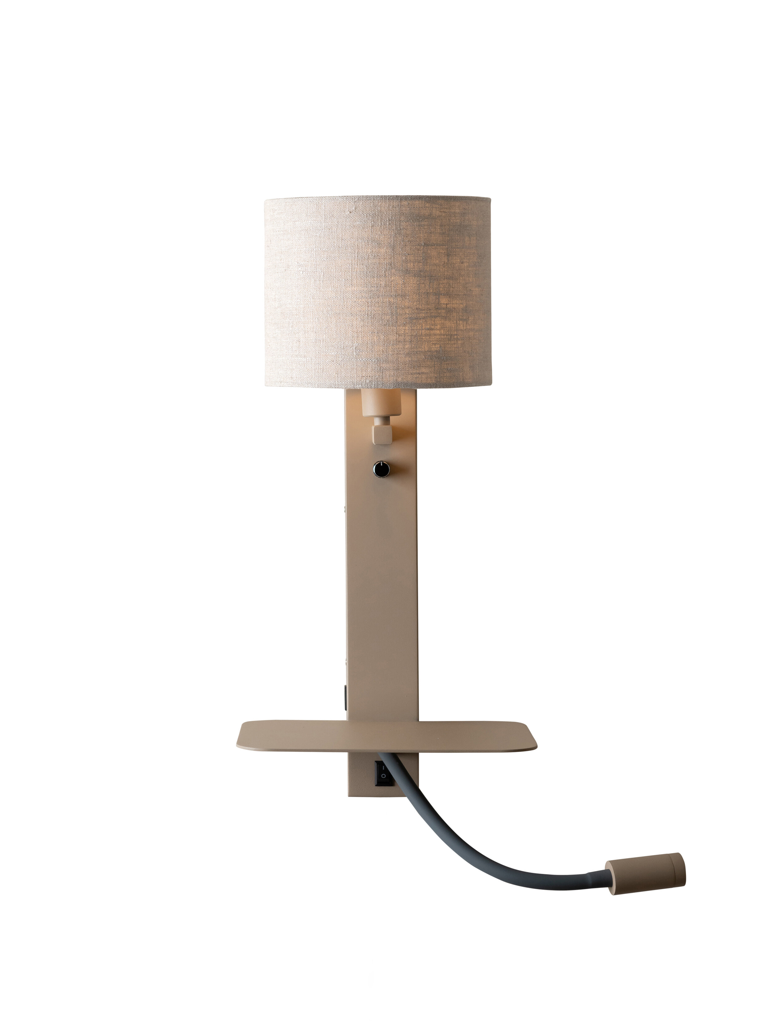its about RoMi Wandlamp 'Florence' Met plankje en leeslamp, kleur Zand