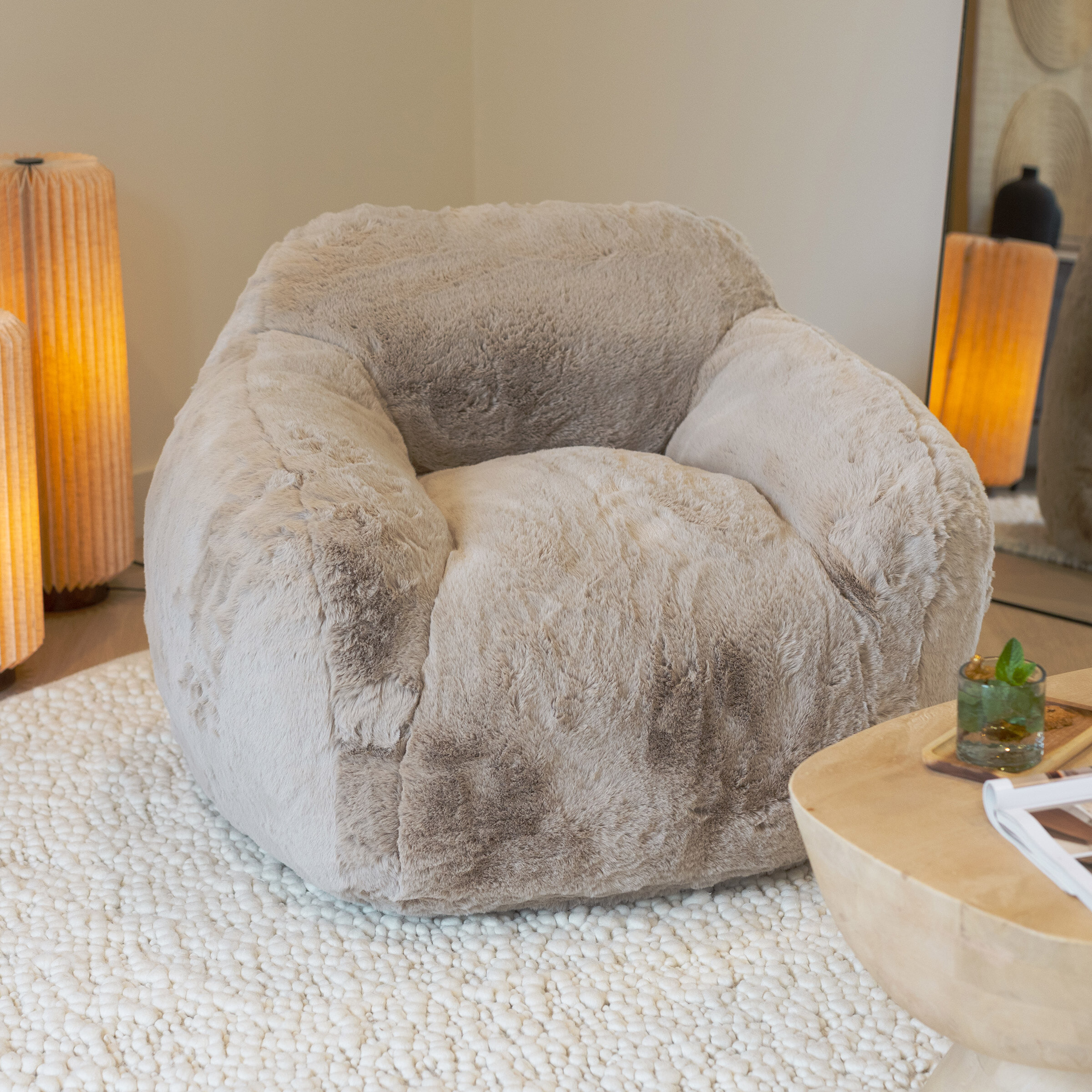 By-Boo Fauteuil Hug Fluffy - Taupe