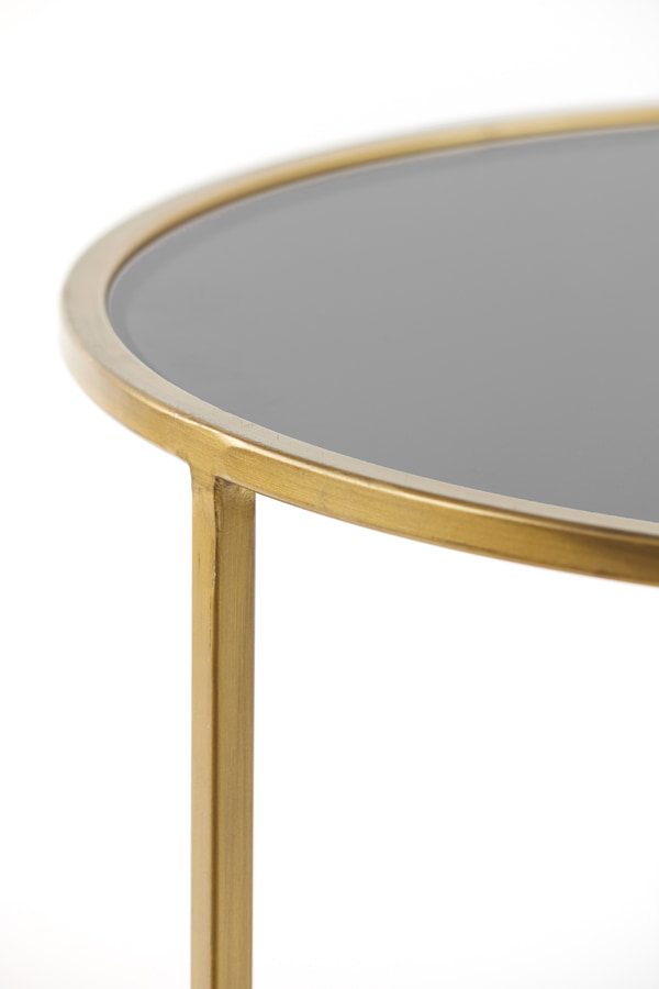 Light & Living Salontafel 'Duarte' Set van 2 stuks, kleur Goud/Smoke