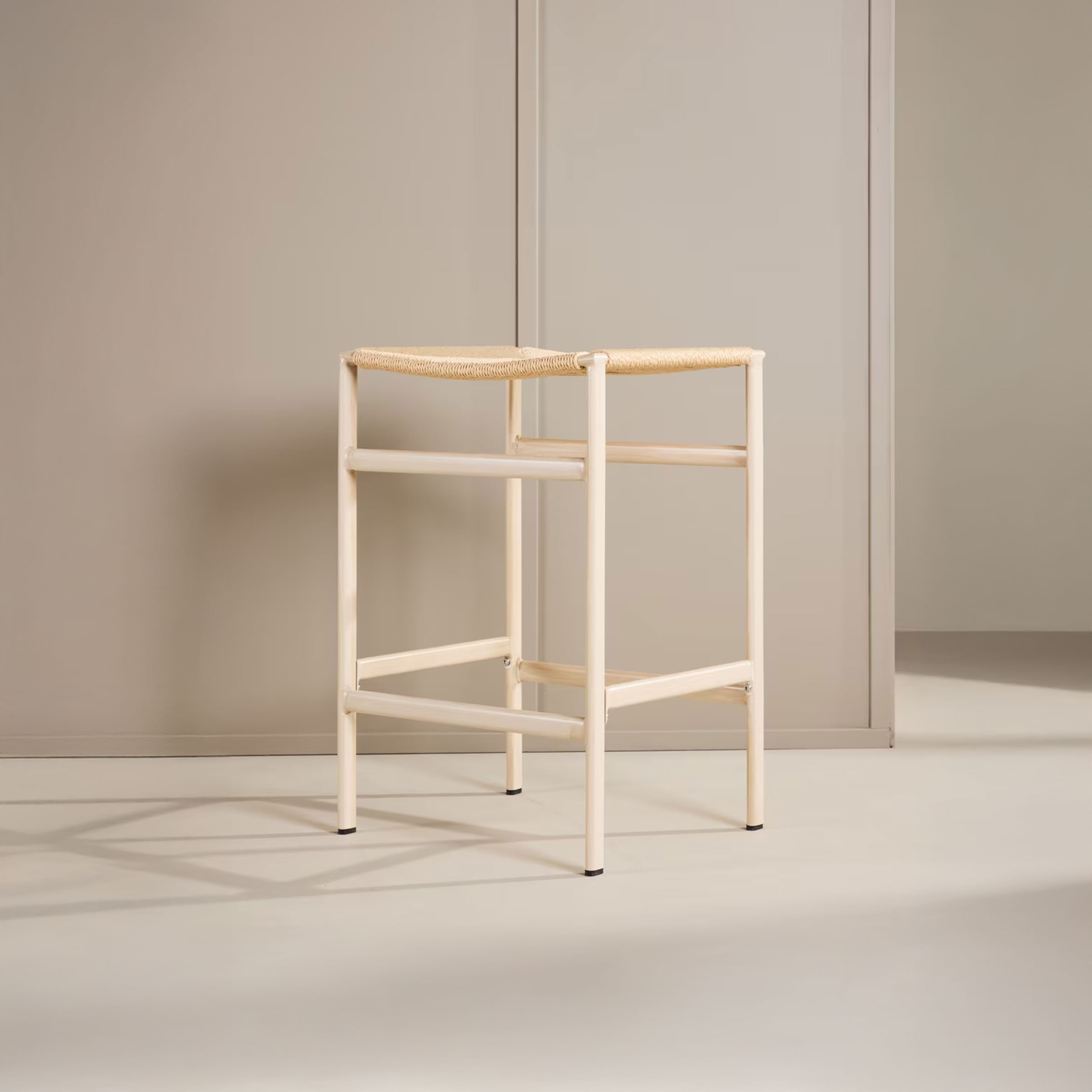 Nohr Barkruk 'Lakeithia' Rattan, kleur Beige/Whitewash (zithoogte 63cm)