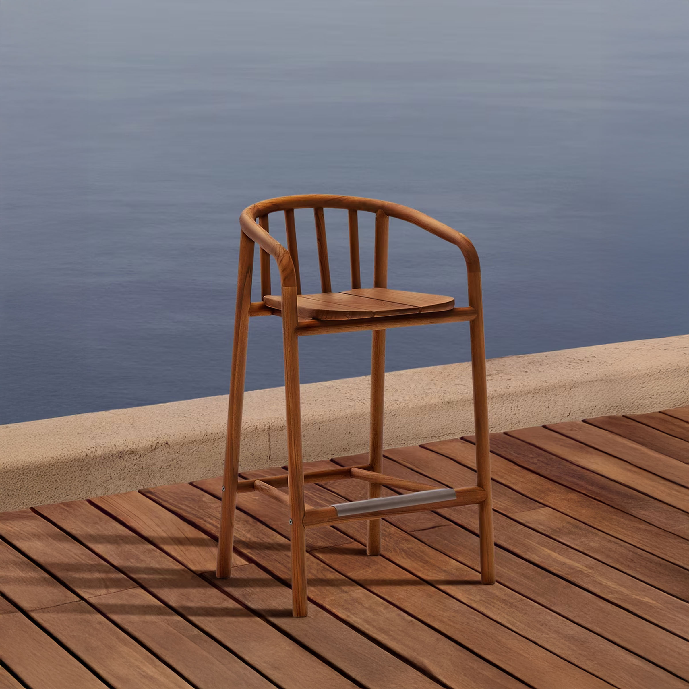 Kave Home Barkruk Turqueta Teakhout (zithoogte 65cm)