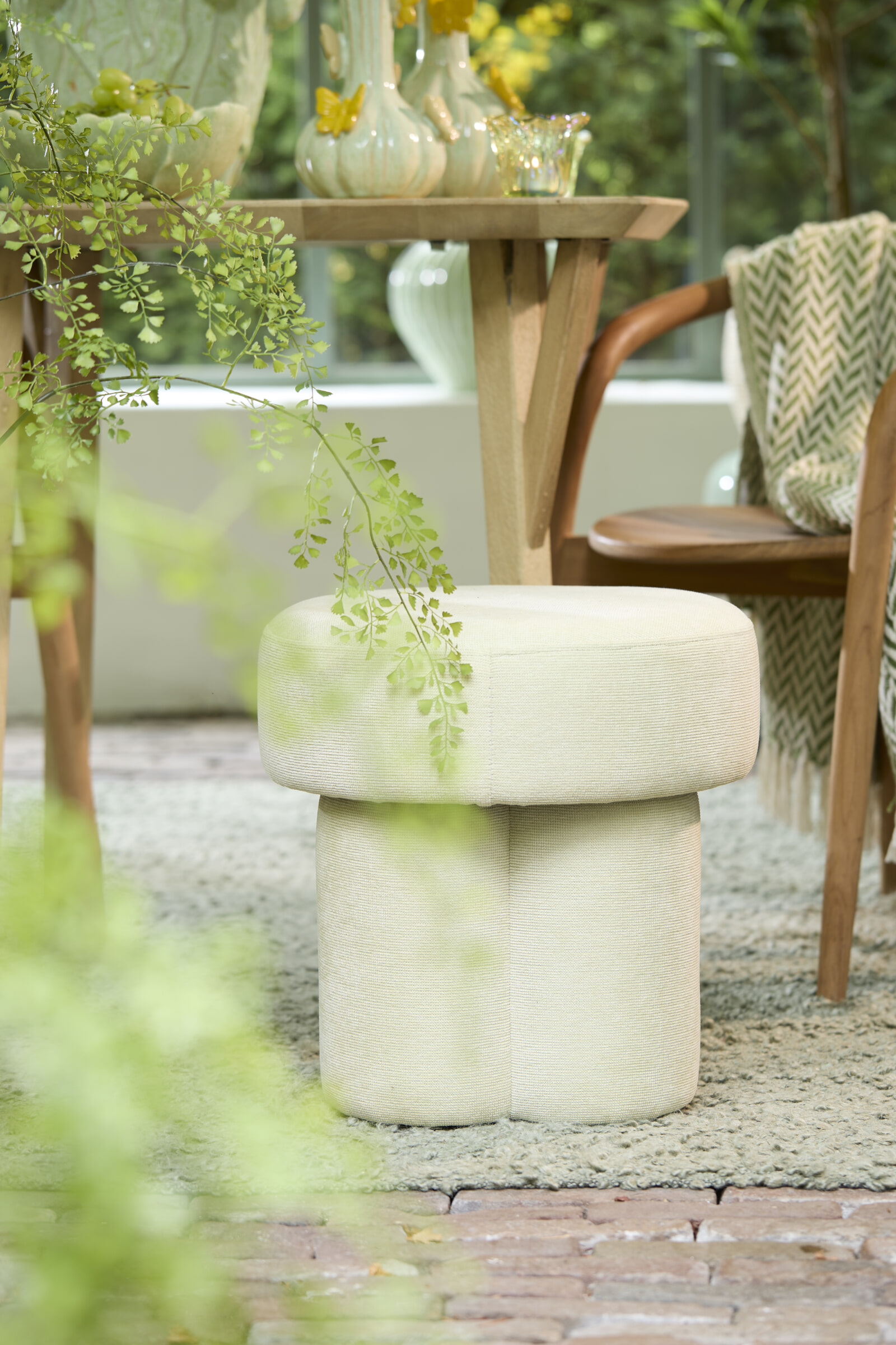 Light & Living Poef 'Curtea' kleur Lichtgroen