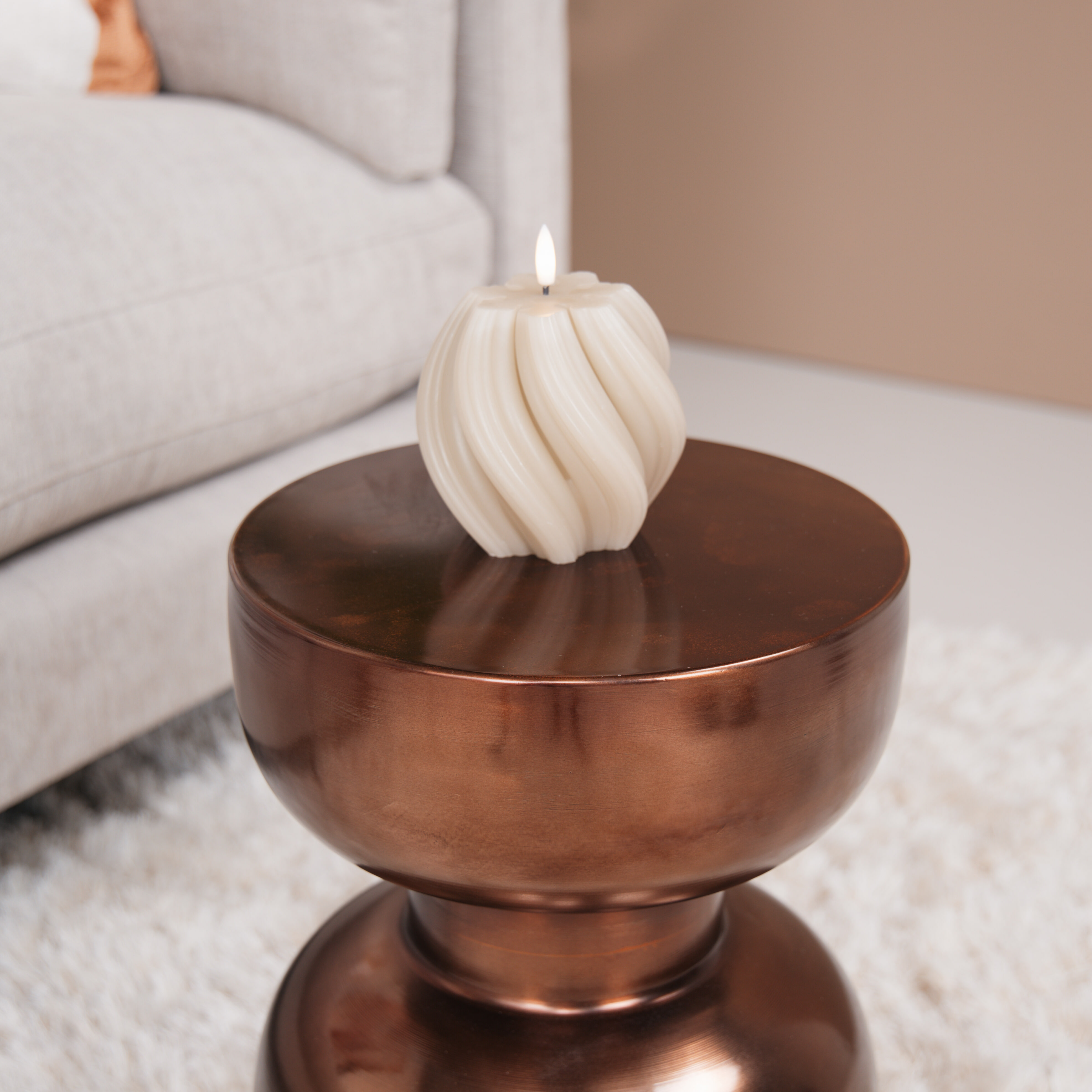 WOOOD Ronde Bijzettafel 'Frits' 30cm, kleur Brons