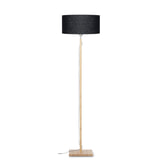 Good&Mojo Vloerlamp 'Fuji' Bamboe en Eco linnen, kleur Zwart