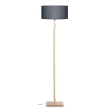 Good&Mojo Vloerlamp 'Fuji' Bamboe en Eco linnen, kleur Donkergrijs