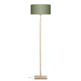 Good&Mojo Vloerlamp 'Fuji' Bamboe en Eco linnen, kleur Groen