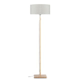 Good&Mojo Vloerlamp 'Fuji' Bamboe en Eco linnen, kleur Beige