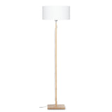 Good&Mojo Vloerlamp 'Fuji' Bamboe en Eco linnen, kleur Wit