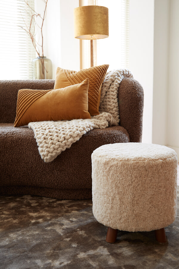 Light & Living Plaid 'Knitted', creme