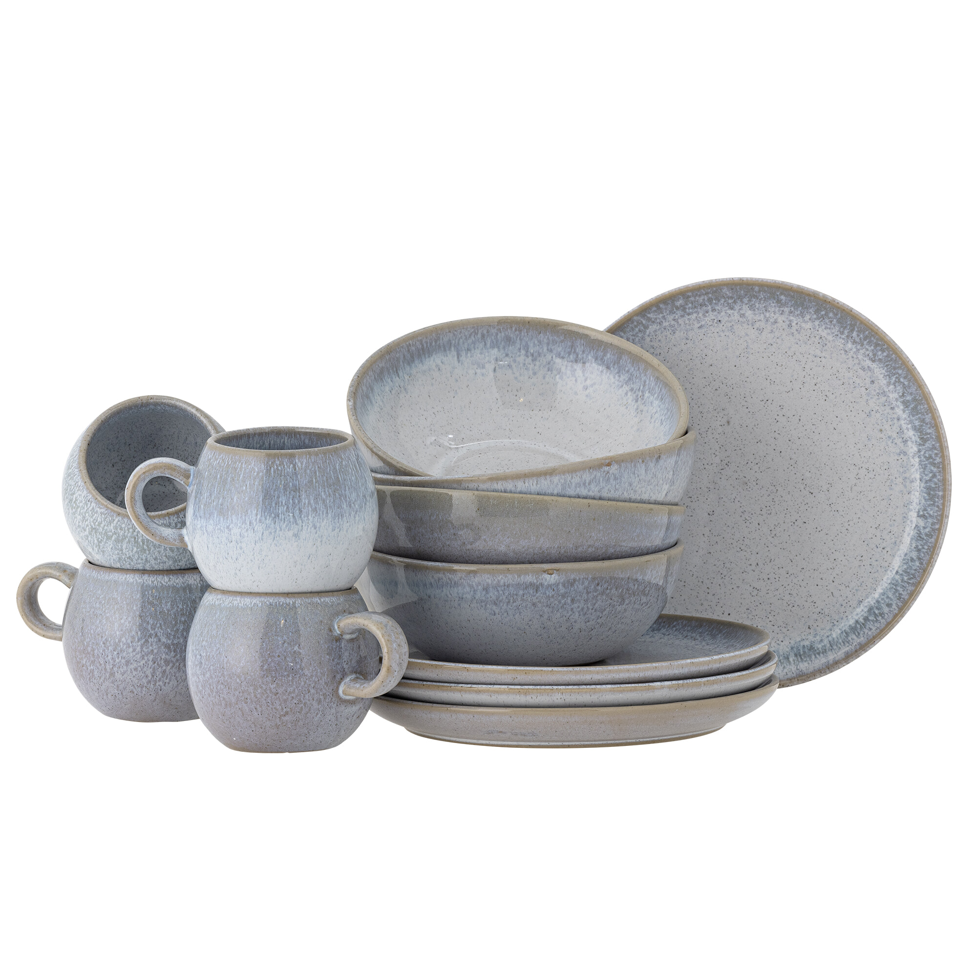 Bloomingville Serviesset Paula Set van 12 stuks - Blauw