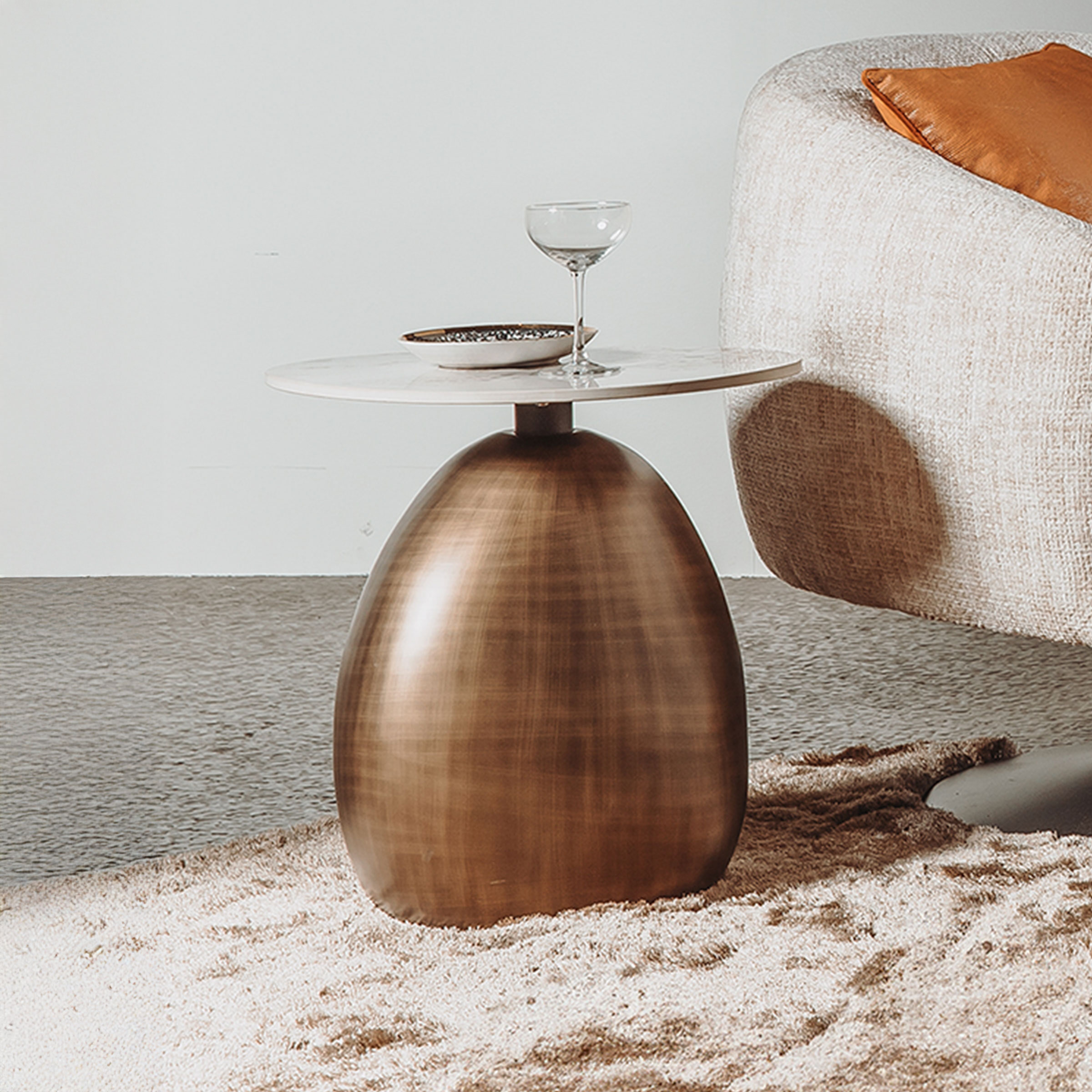 Tower Living Organische Bijzettafel 'Castello' Keramiek, 49 x 39cm