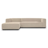 Sohome 2,5-zits Loungebank 'Moiré' Links, kleur Crème