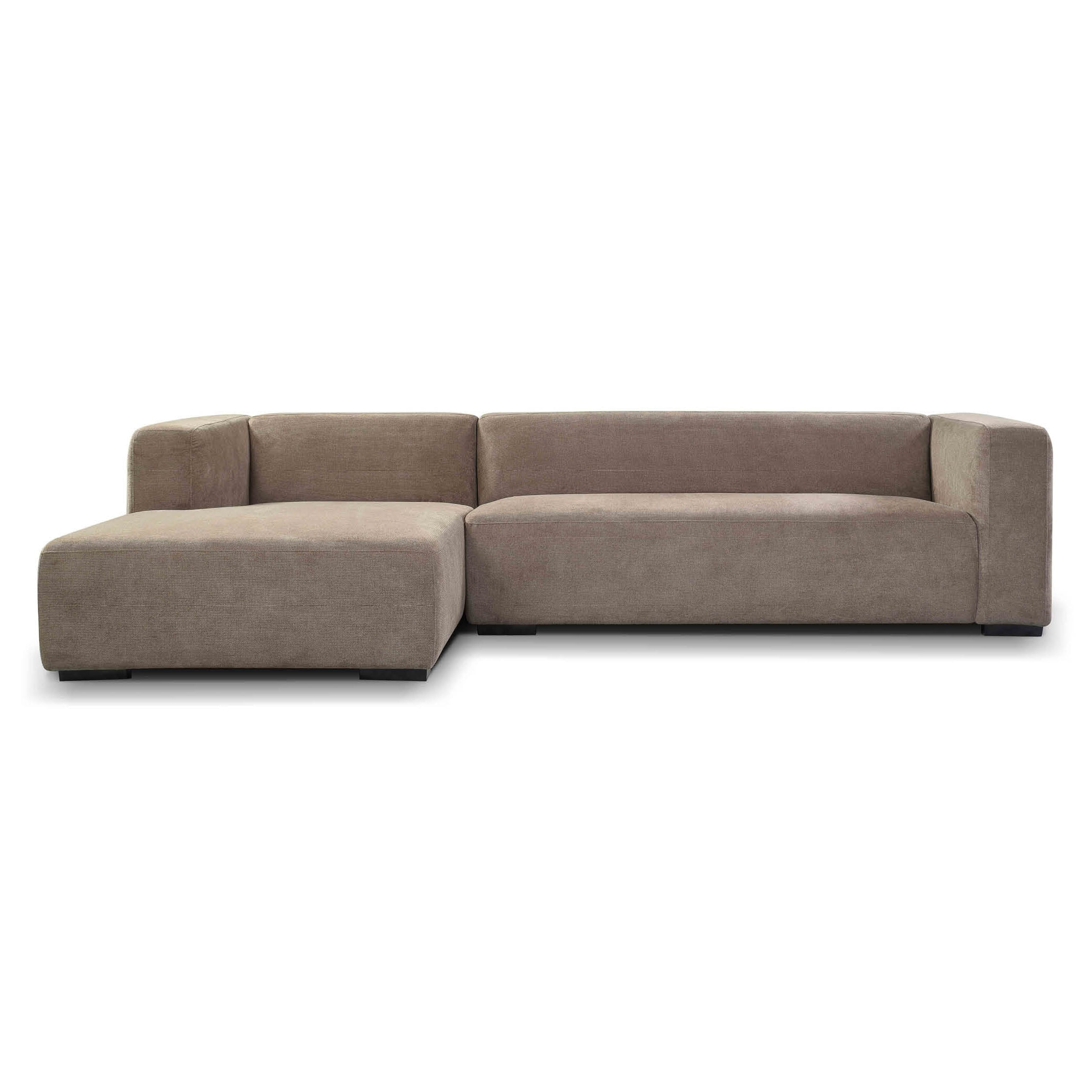 Sohome 2,5-zits Loungebank 'Moiré' Links, kleur Lichtbruin