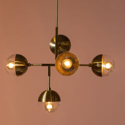 BePureHome Hanglamp 'Globular' 5-Lamps, kleur Goud