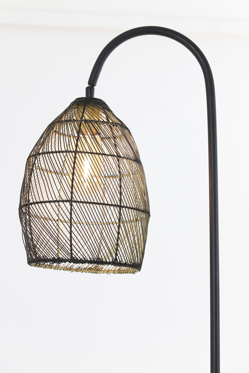 Light & Living Vloerlamp 'Meya', mat zwart+goud