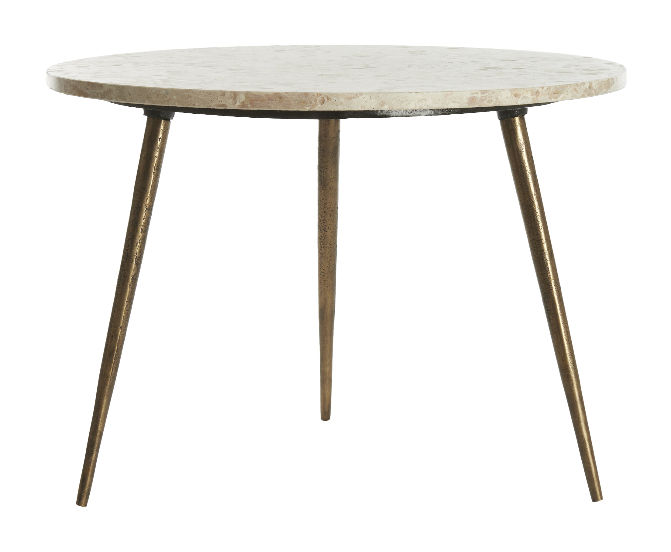 Light & Living Ronde Bijzettafel Zeca Marmer, 59cm - Taupe