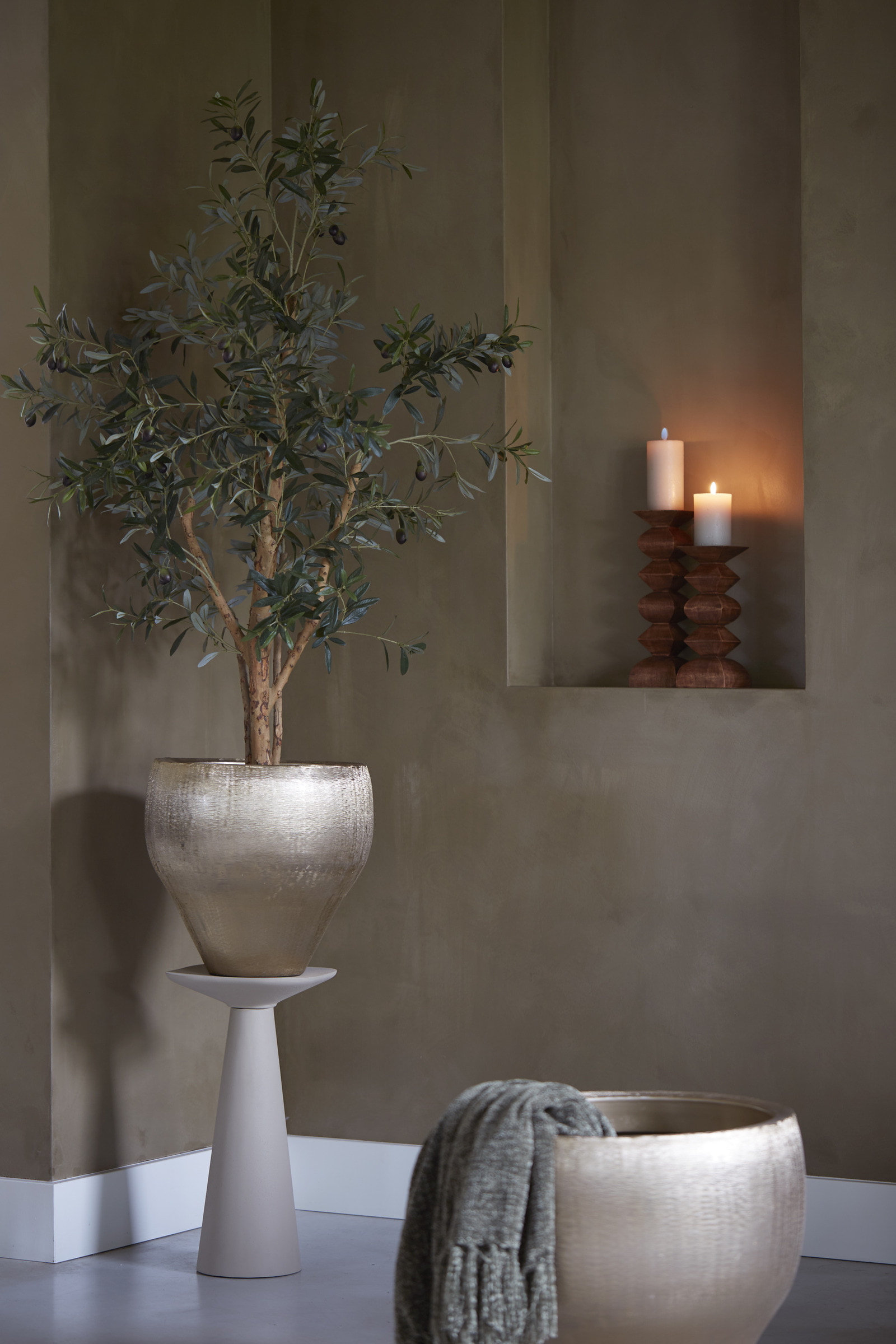 Light & Living Bijzettafel 'Abala' 28cm, kleur Mat Lichtgrijs