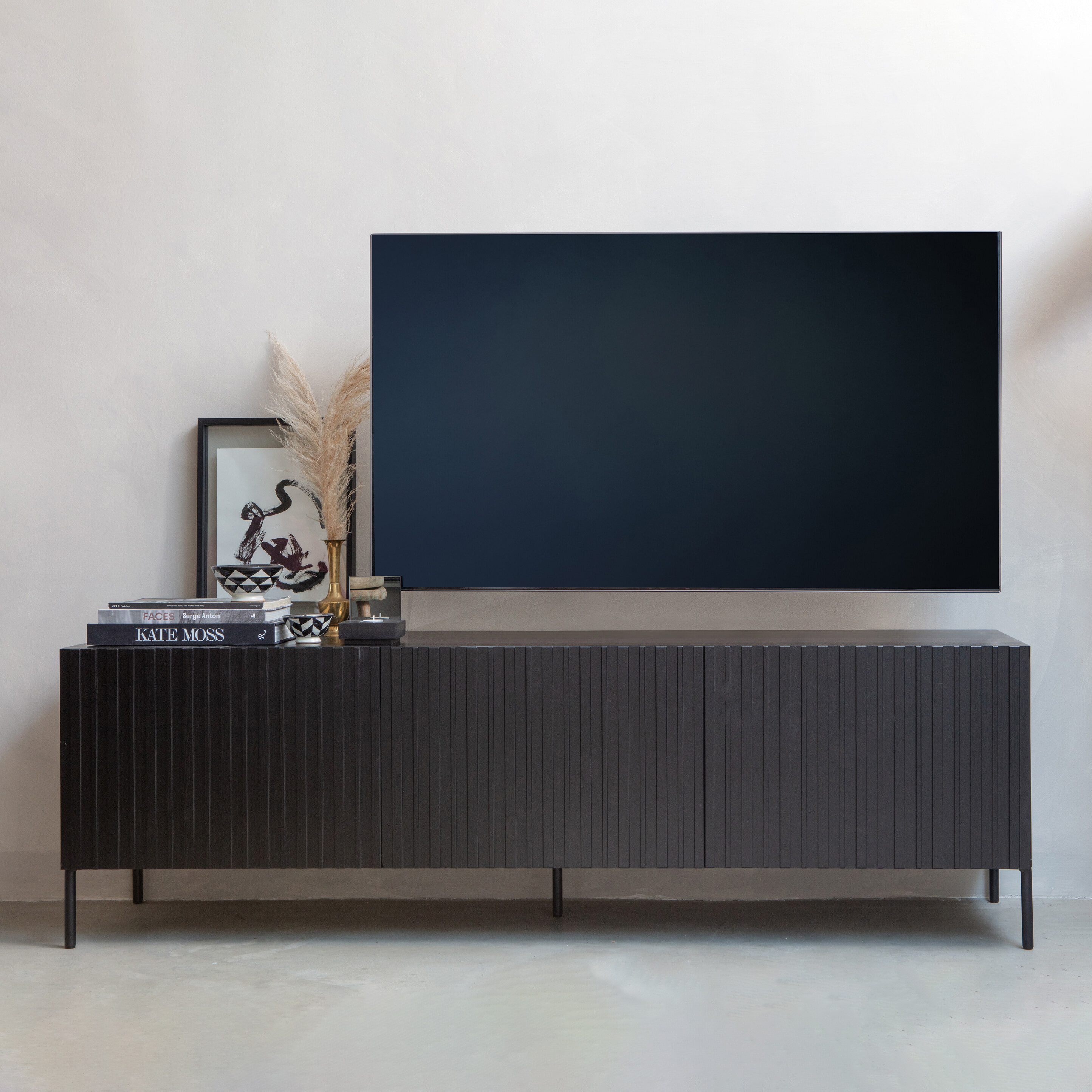 WOOOD TV-meubel 'Gravure' 180cm, kleur Zwart