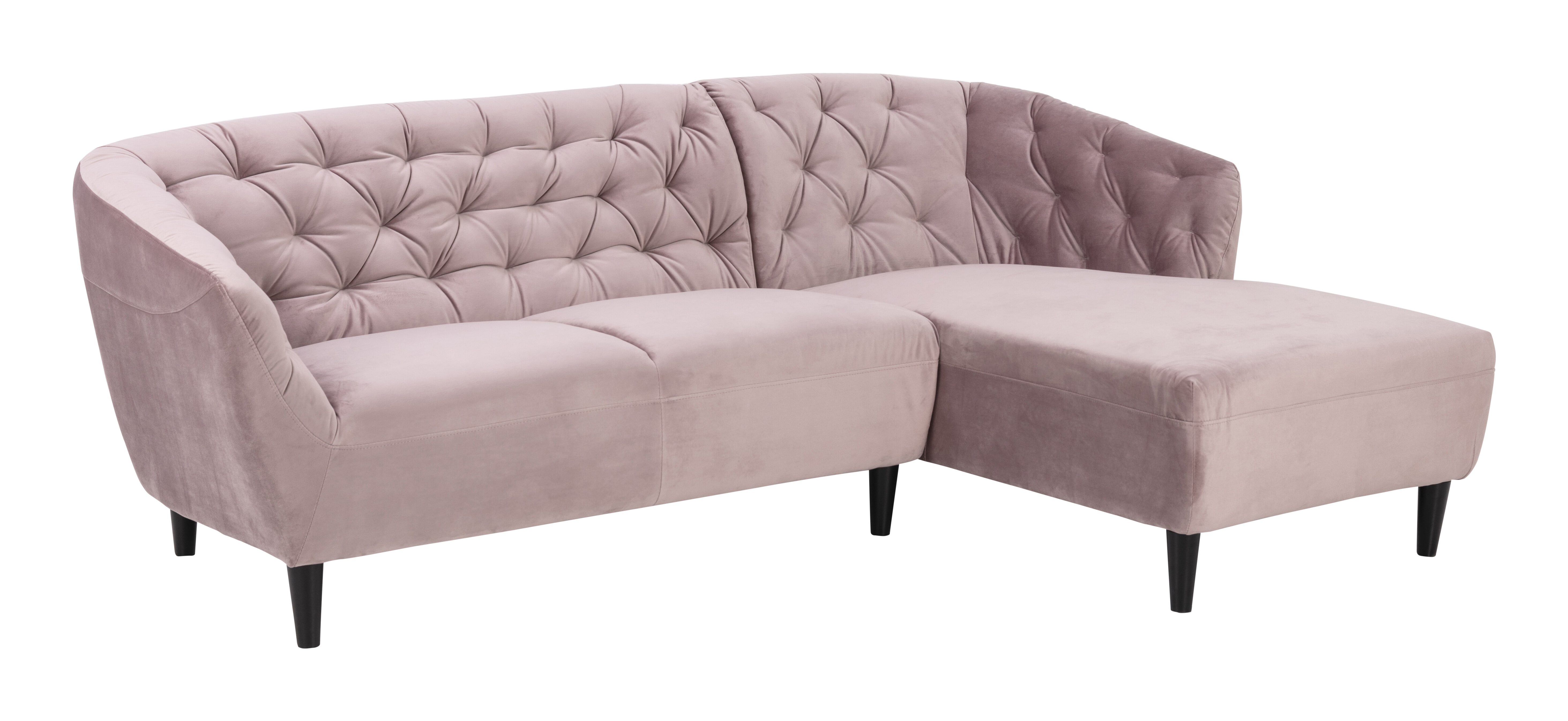 Bendt Loungebank 'Loes' Rechts, Velvet 2-zits, kleur Dusty Rose Bendt Loungebank 'Loes' Rechts, Velvet 2-zits, kleur Dusty Rose