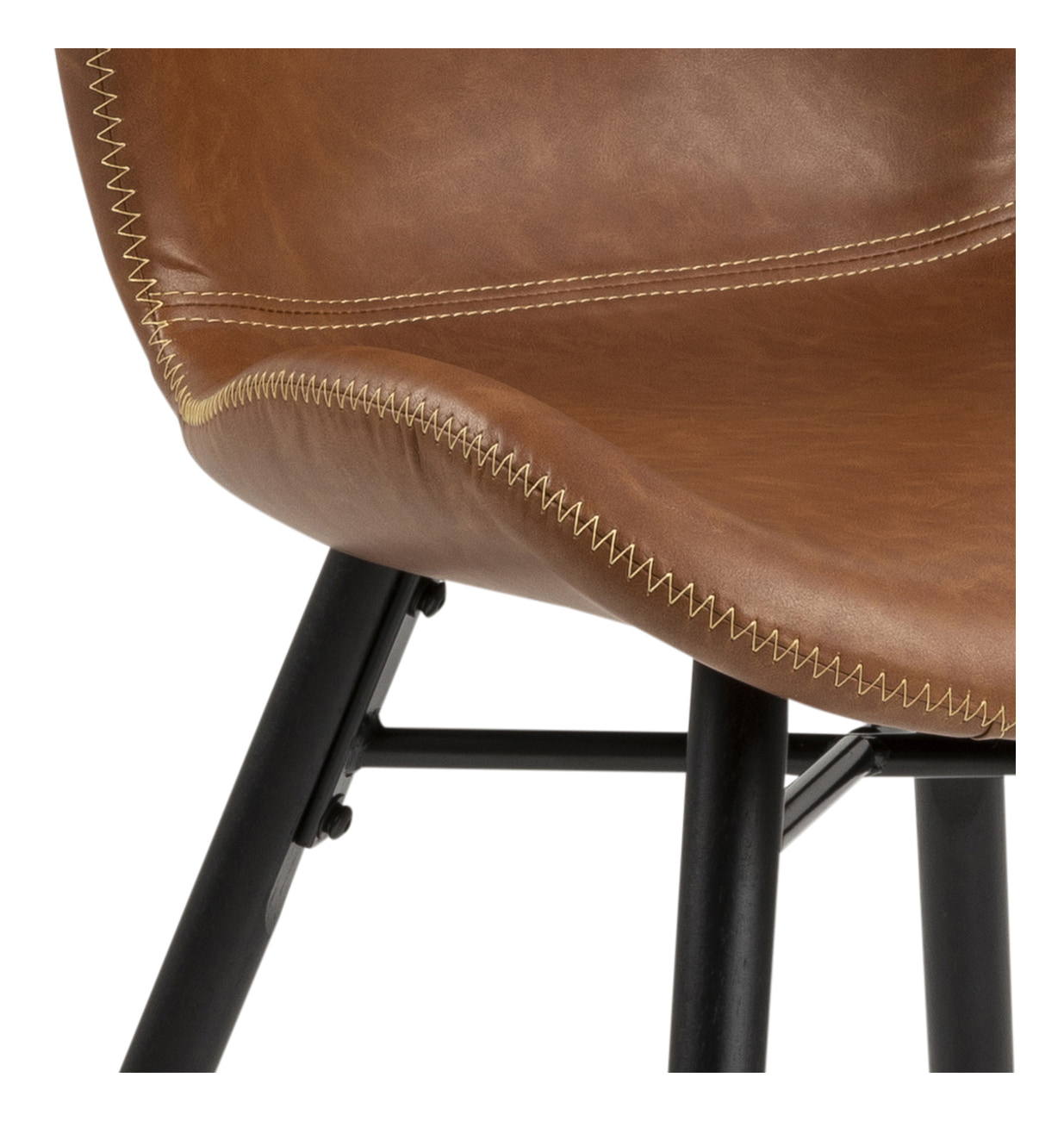 Bendt Eetkamerstoel 'Olle' PU, kleur Cognac