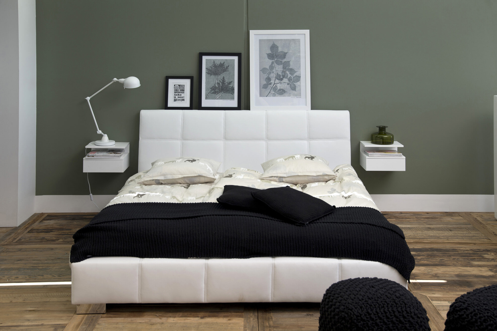 Zwevend Nachtkastje 'Cecilie' met lade, kleur wit