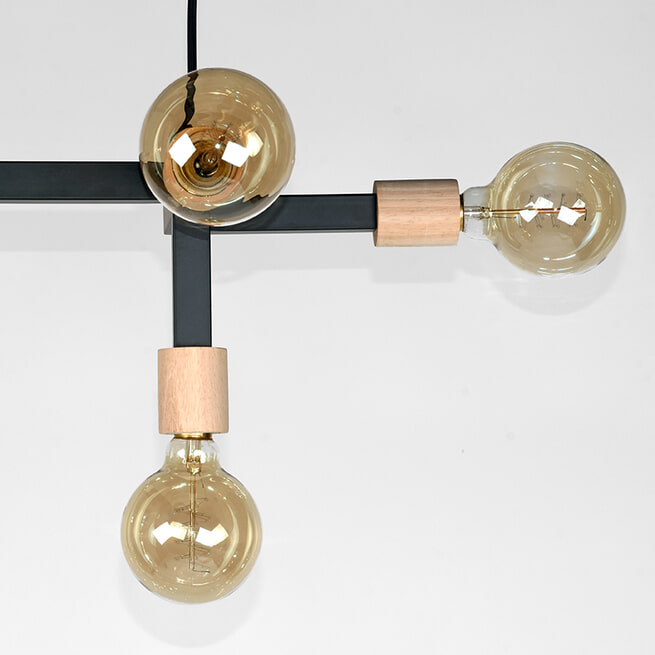 LABEL51 Hanglamp 'Loco', Metaal, 8 lamps, kleur Zwart