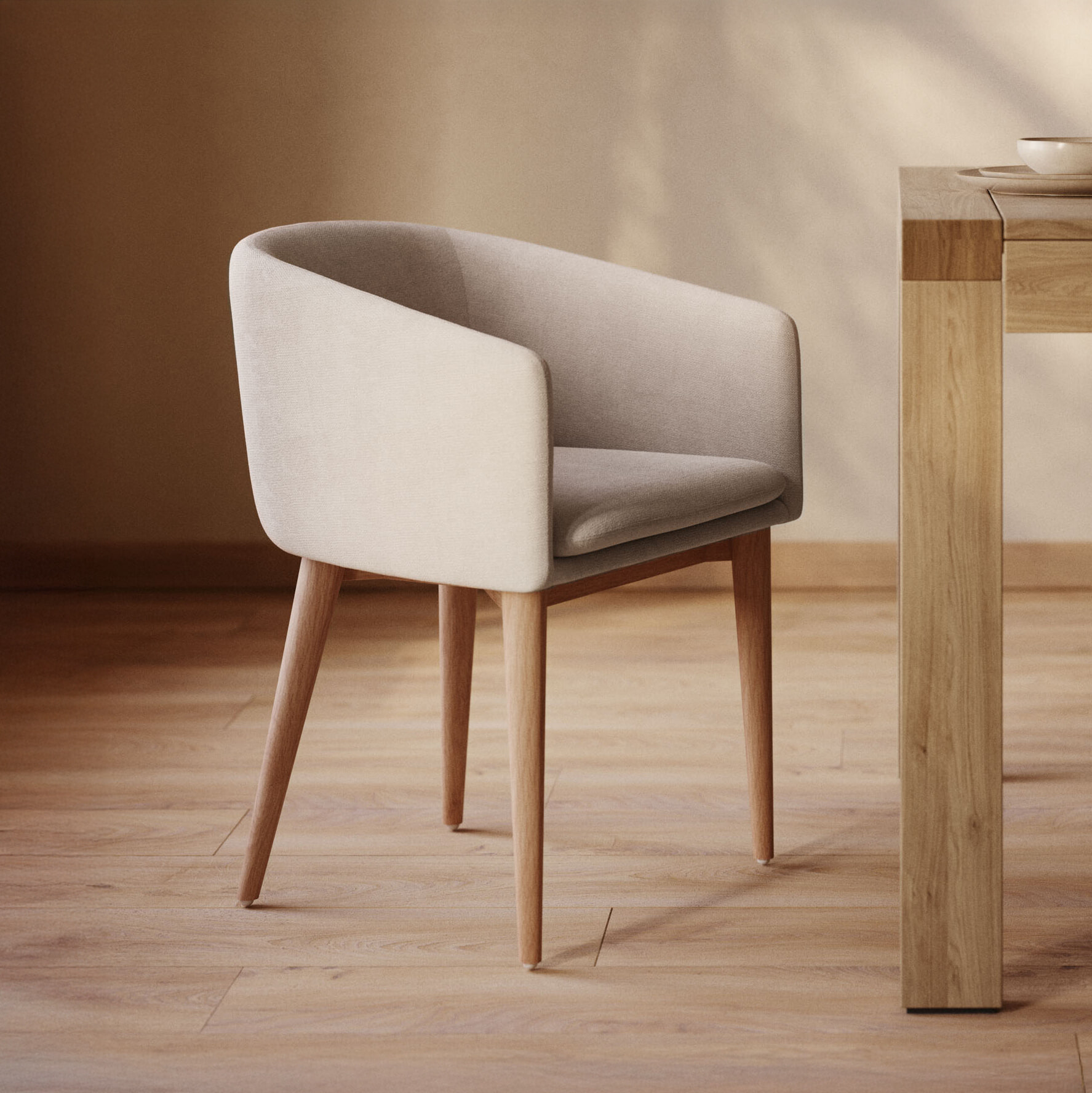 Kave Home Eetkamerstoel 'Harlan' Chenille