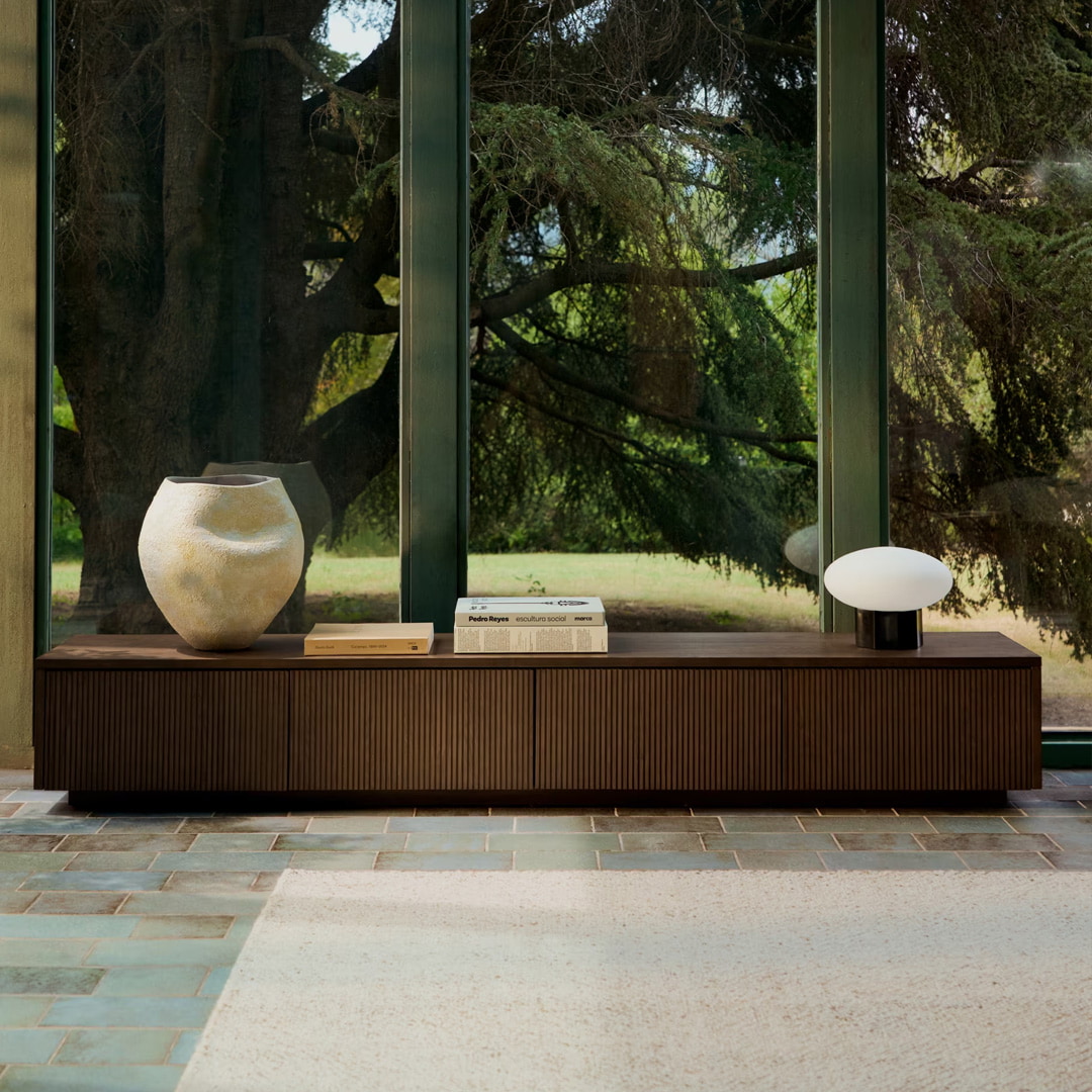 Kave Home TV-meubel Helvine Eiken, 200cm - Bruin