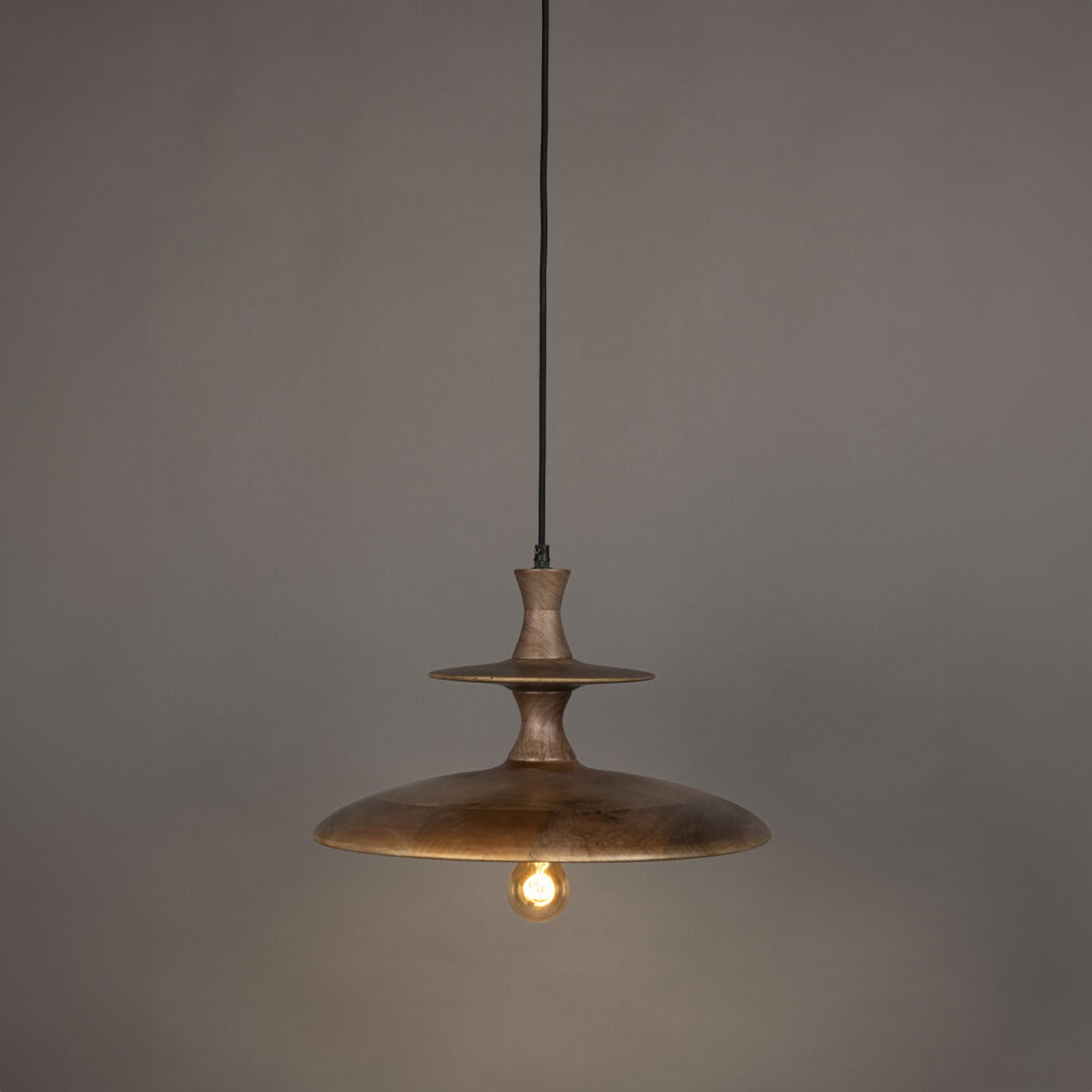 Dutchbone Hanglamp Cath Mangohout, 43cm - Bruin