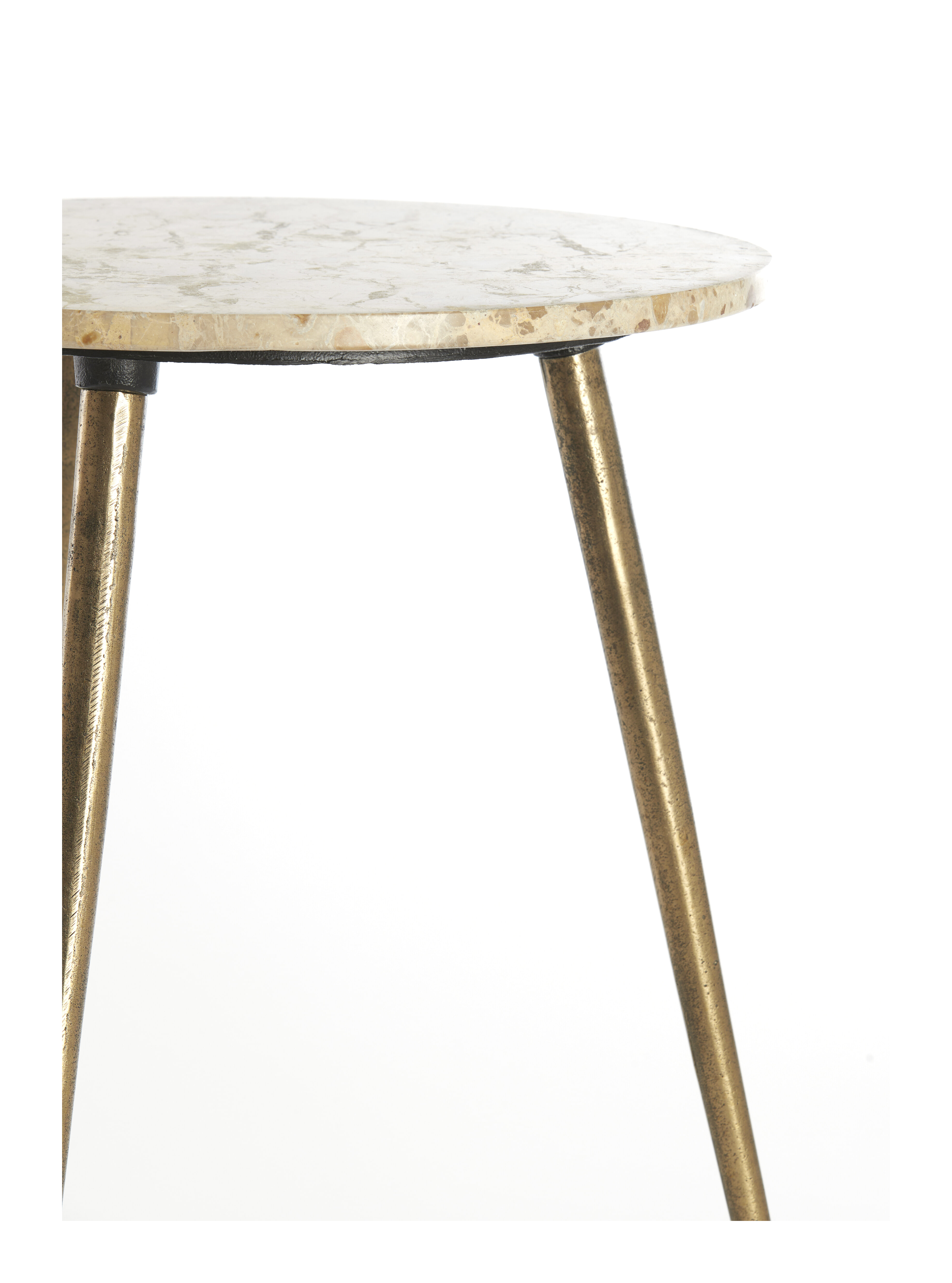 Light & Living Ronde Bijzettafel 'Zeca' Marmer, Set van 2 stuks