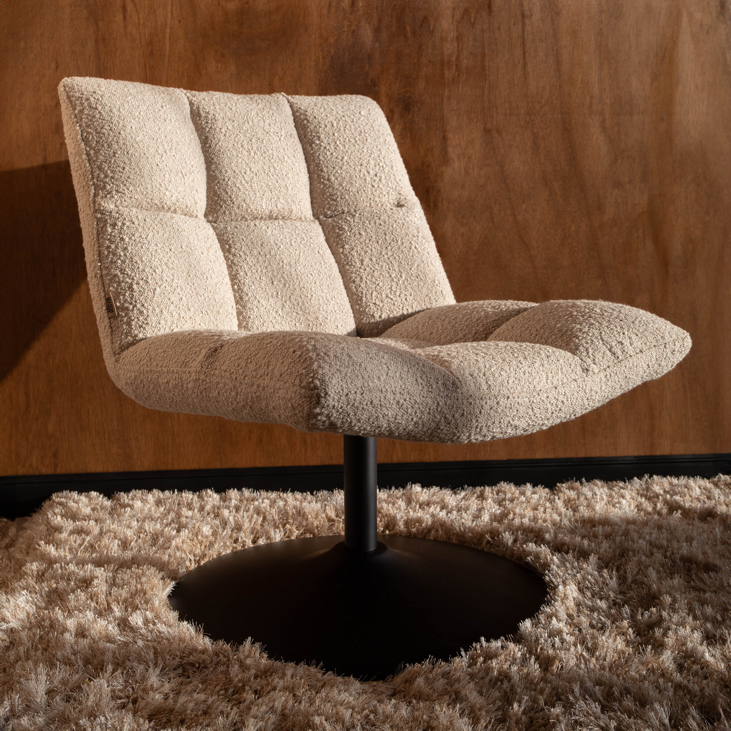 Dutchbone Draaifauteuil 'Bar' Bouclé