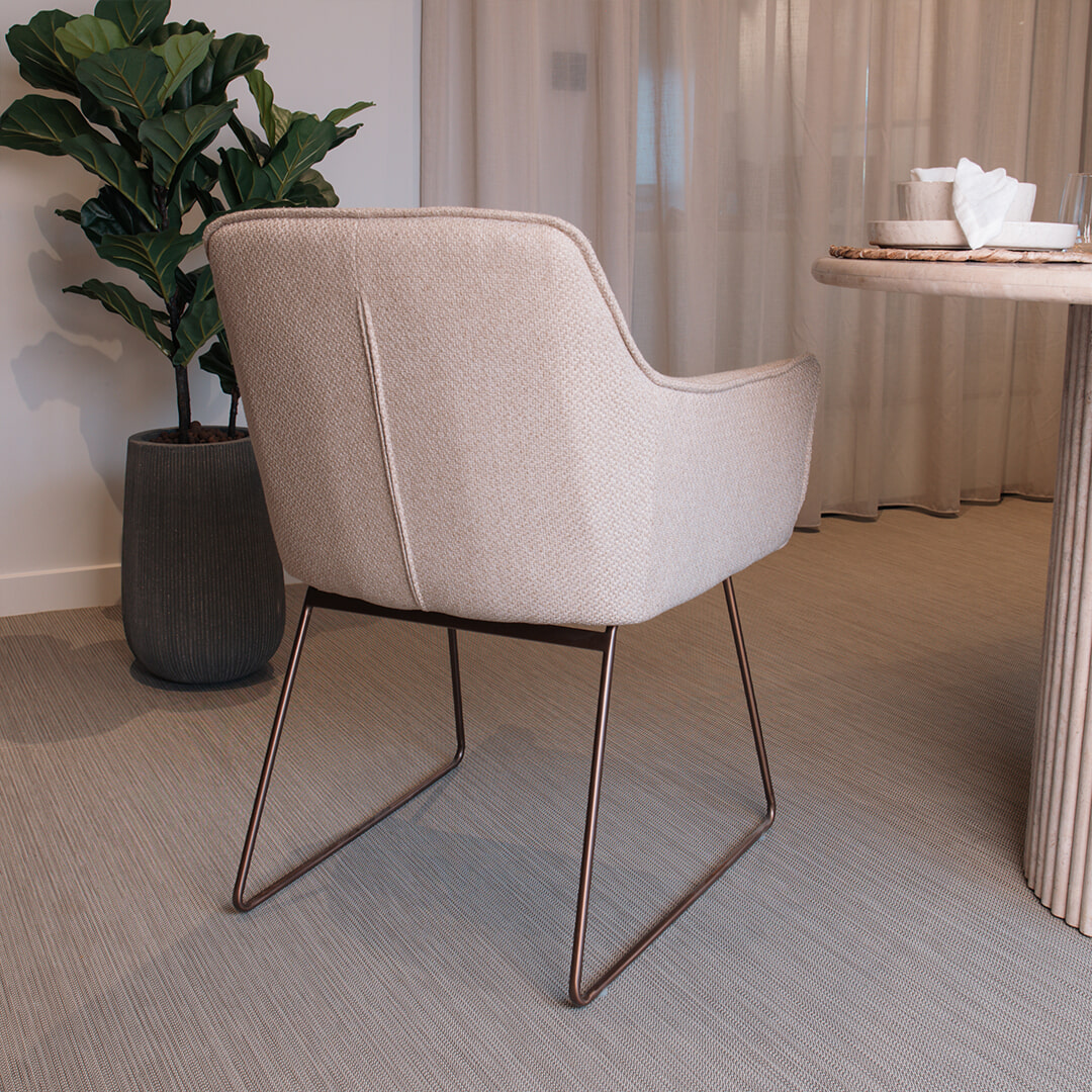 Jesper Home Eetkamerstoel 'Hofu' Slide Rose Gold, kleur Wild Walnut