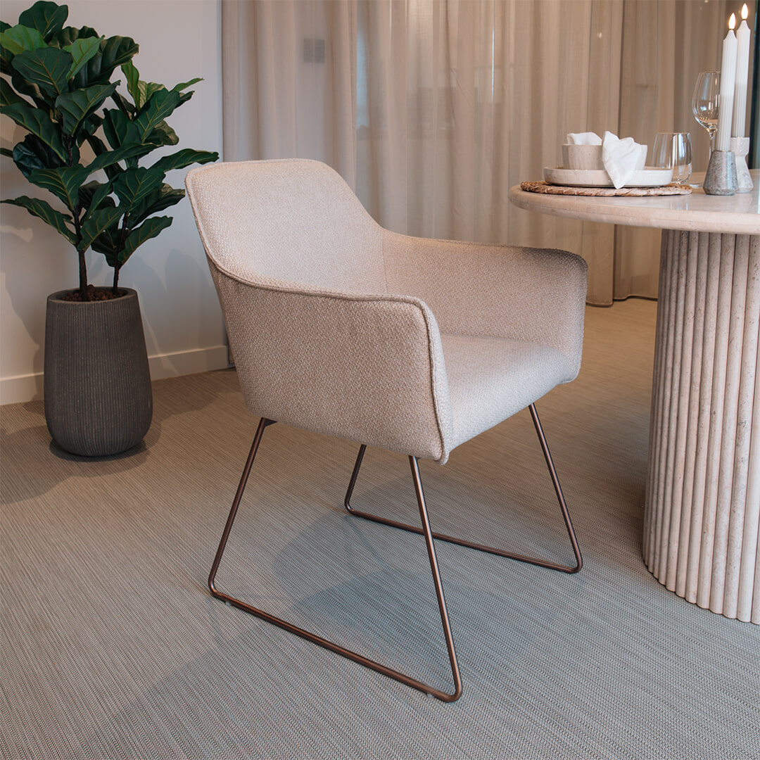 Jesper Home Eetkamerstoel 'Hofu' Slide Rose Gold