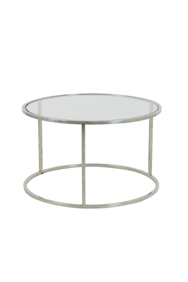 Light & Living Salontafel 'Duarte' Set van 2 stuks, nikkel+glas