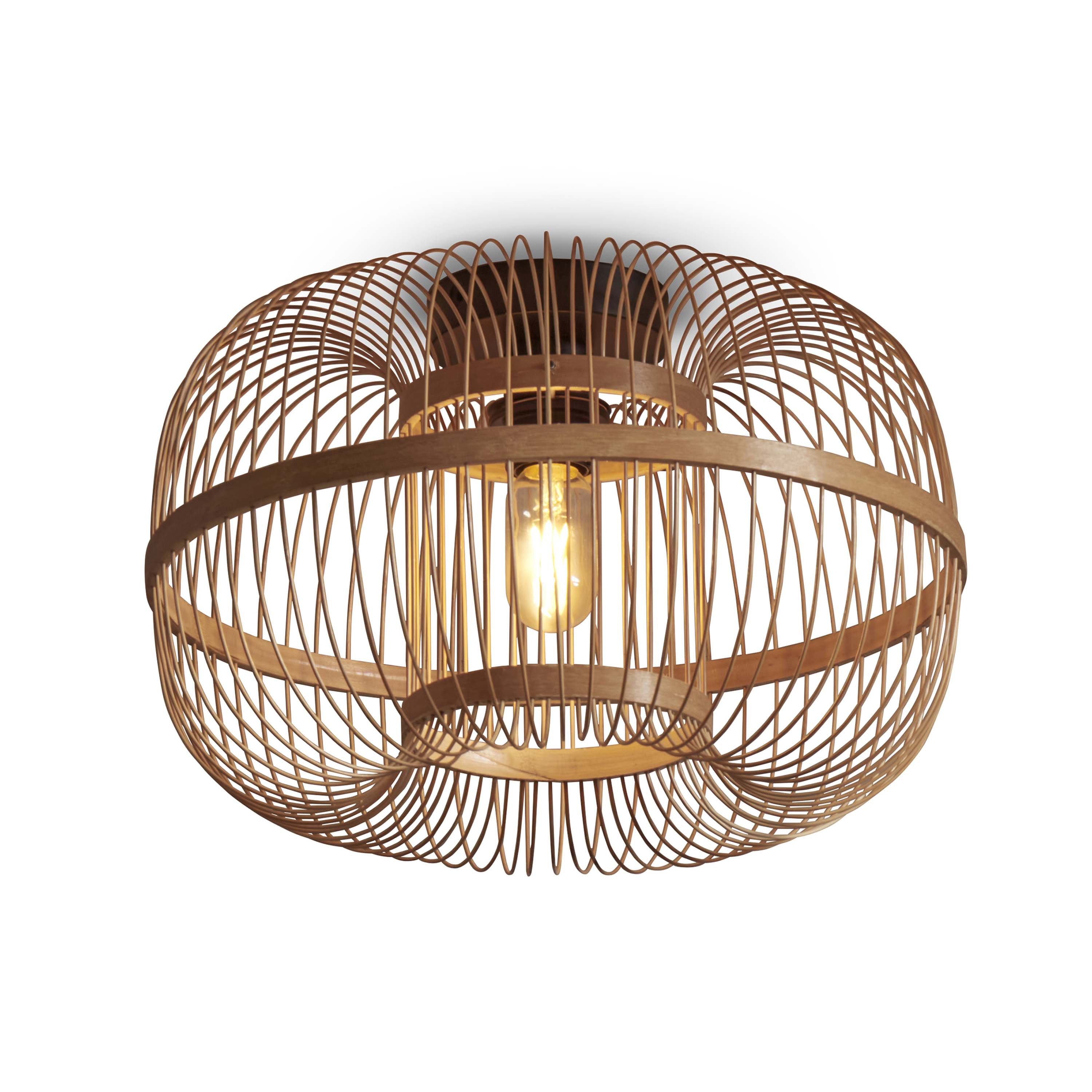 GOOD&MOJO Plafondlamp 'Hokkaido' Bamboe, 38cm, kleur Naturel