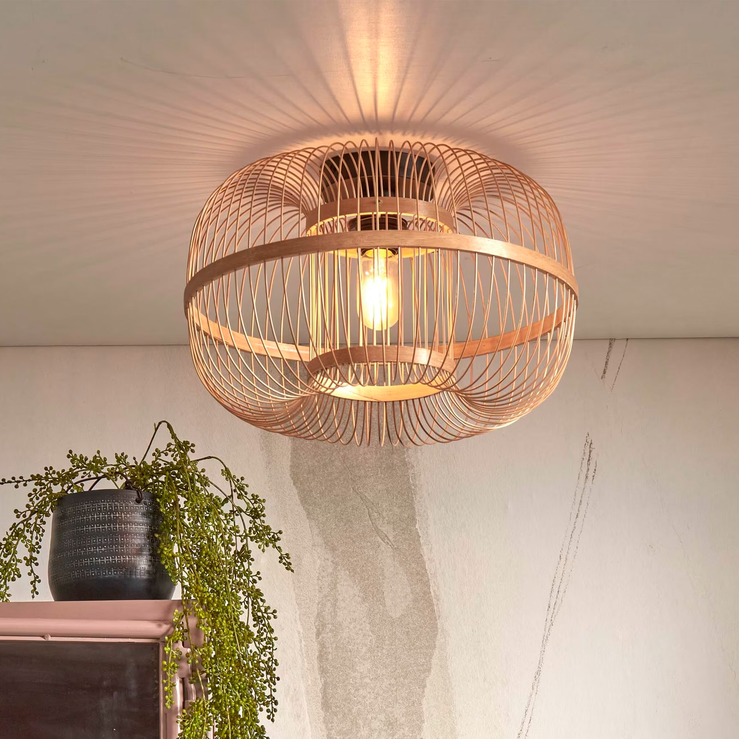 GOOD&MOJO Plafondlamp 'Hokkaido' Bamboe, 38cm