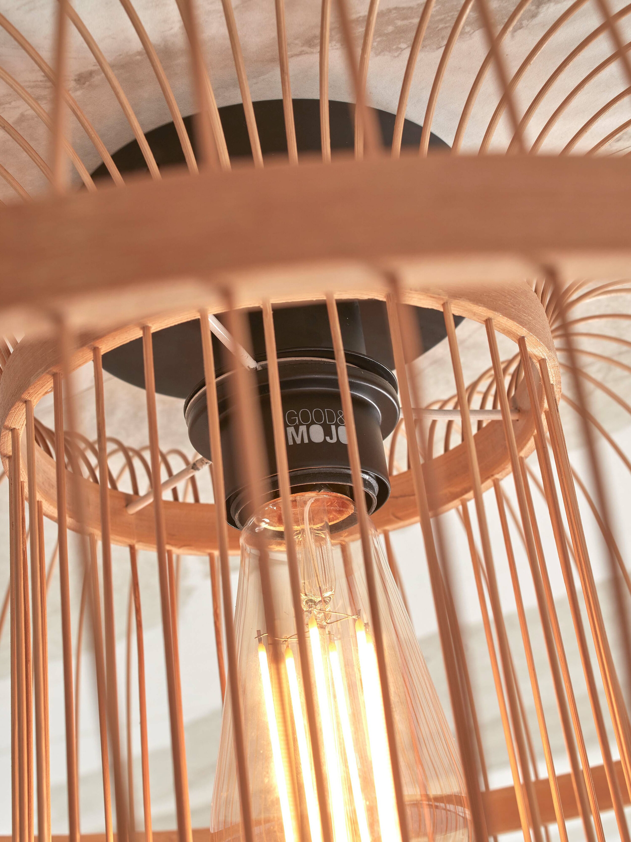 GOOD&MOJO Plafondlamp 'Hokkaido' Bamboe, 38cm, kleur Naturel