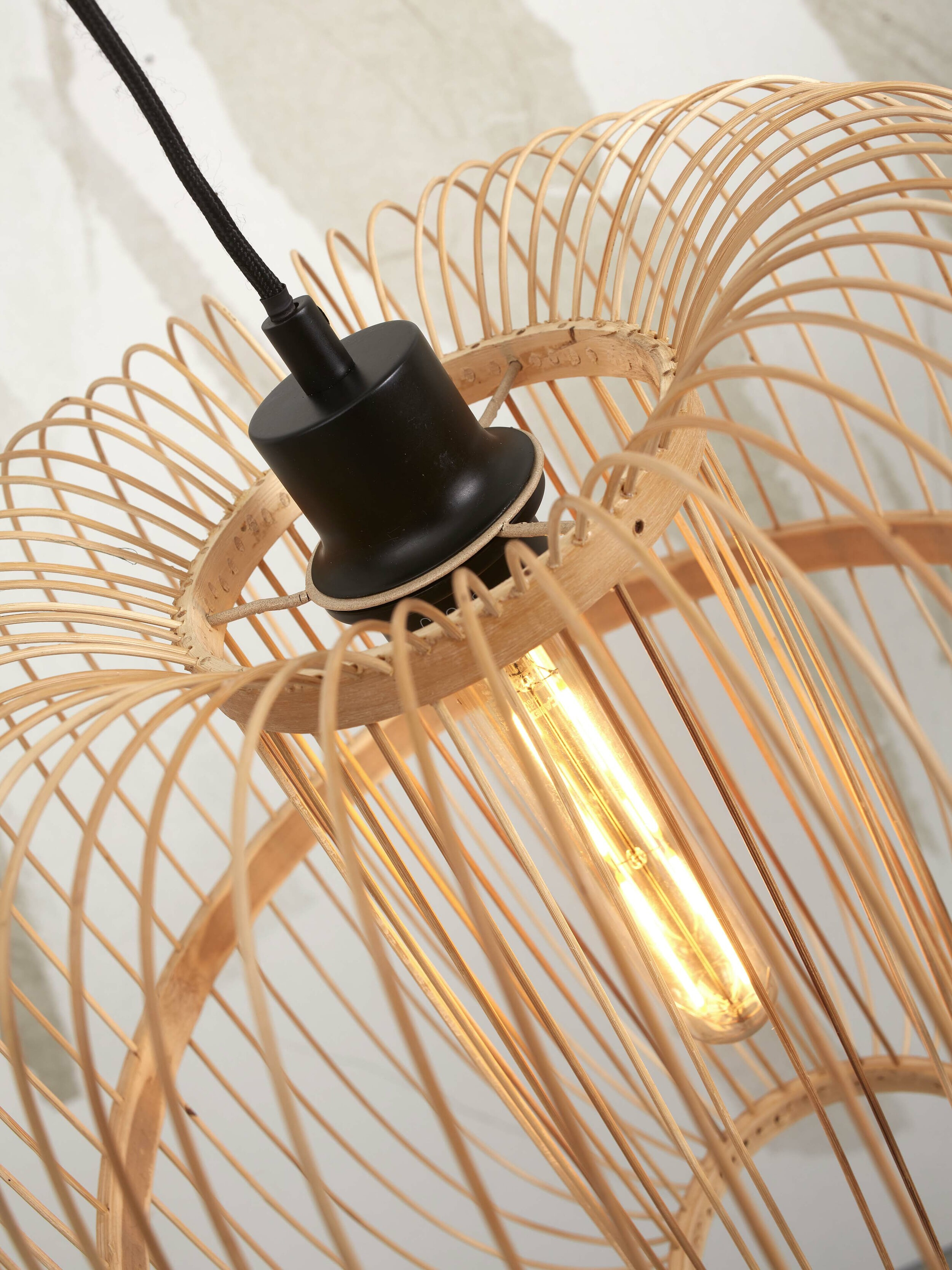 GOOD&MOJO Vloerlamp 'Hokkaido' Bamboe, 150cm, kleur Naturel