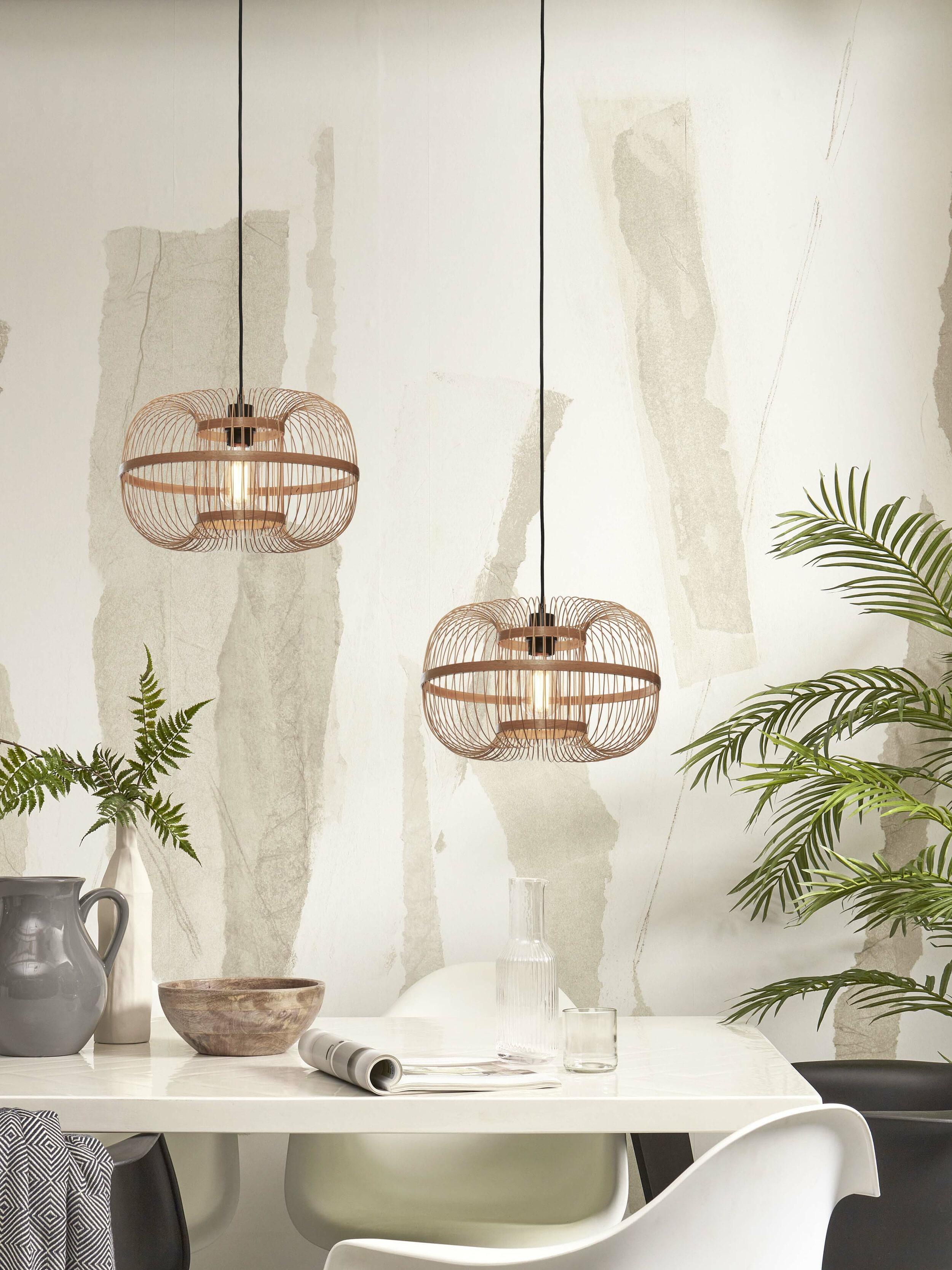 GOOD&MOJO Hanglamp 'Hokkaido' Bamboe, 38cm, kleur Naturel
